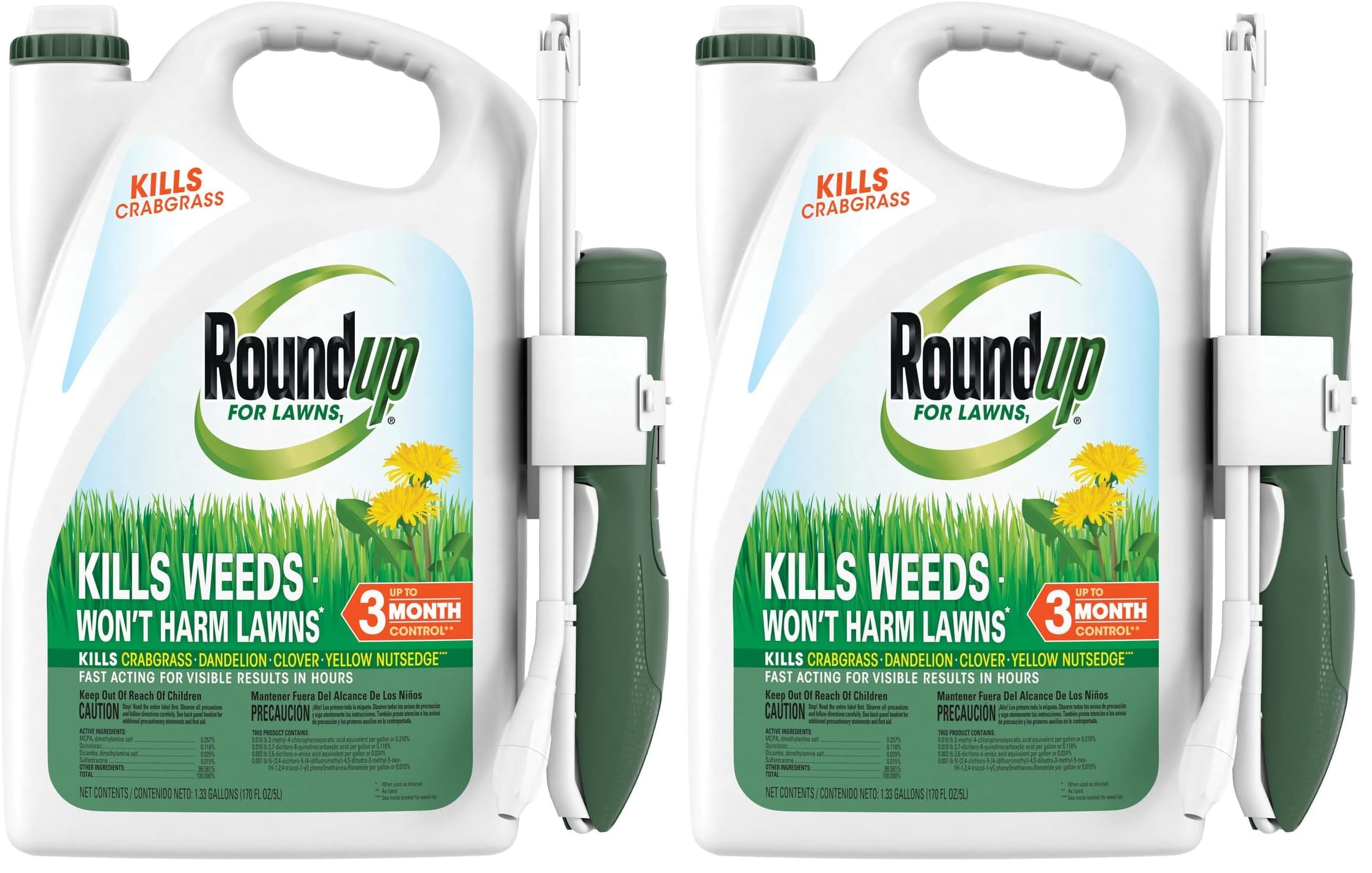 for Lawns₁ Ready-to-Use with Extend Wand, Tough Weed Killer for Use on Northern Grasses, 1.33 gal. (Pack of 2)