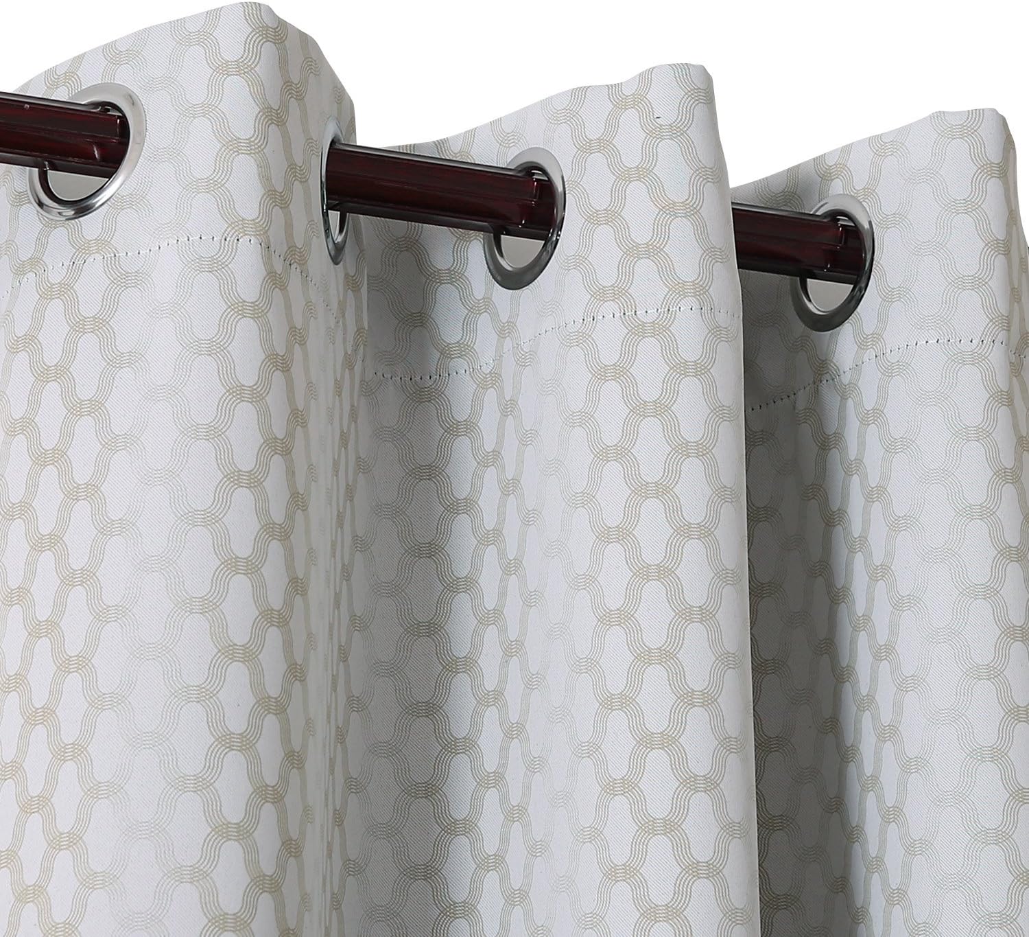 Deconovo Printed Curtains Grommet Top Gradient Moroccan Print Curtain Panels Energy Efficient Thermal Insulated Bedroom Window Blackout Curtain 42x84 Inch Taupe 2 Panels