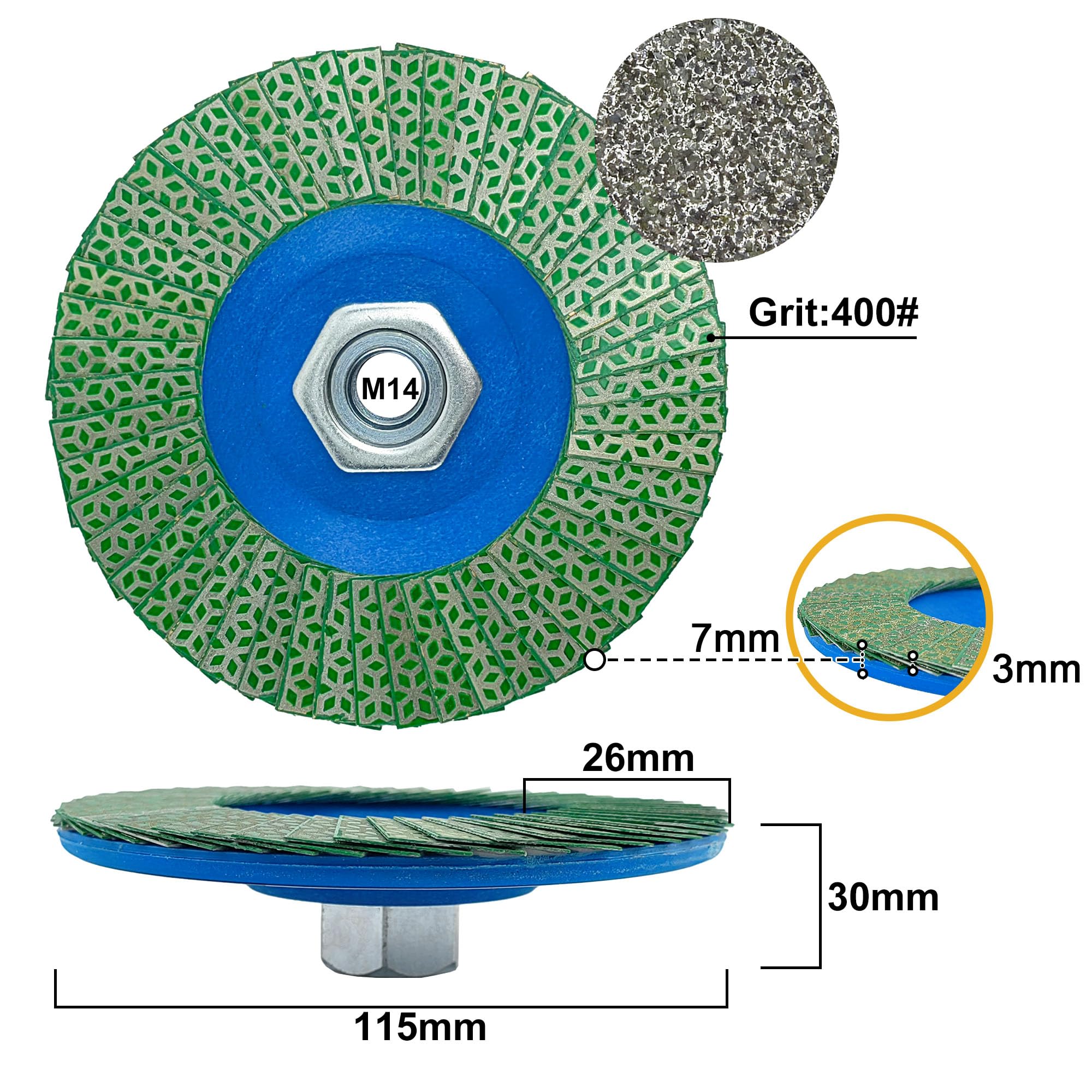 NBB Rotella a lamelle diamantate disco mola sgrossatura diamantata lama tazza smerigliatrice levigatura per ceramica gres porcellana pietra granito piastrelle M14 flangia per smerigliatrice angolare