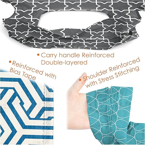 Vista 9 de BeeGreen Bolsa de viaje plegable reutilizable para regalo, bolsas de comestibles reutilizables, grandes regalos de vacaciones, bolsa de tela