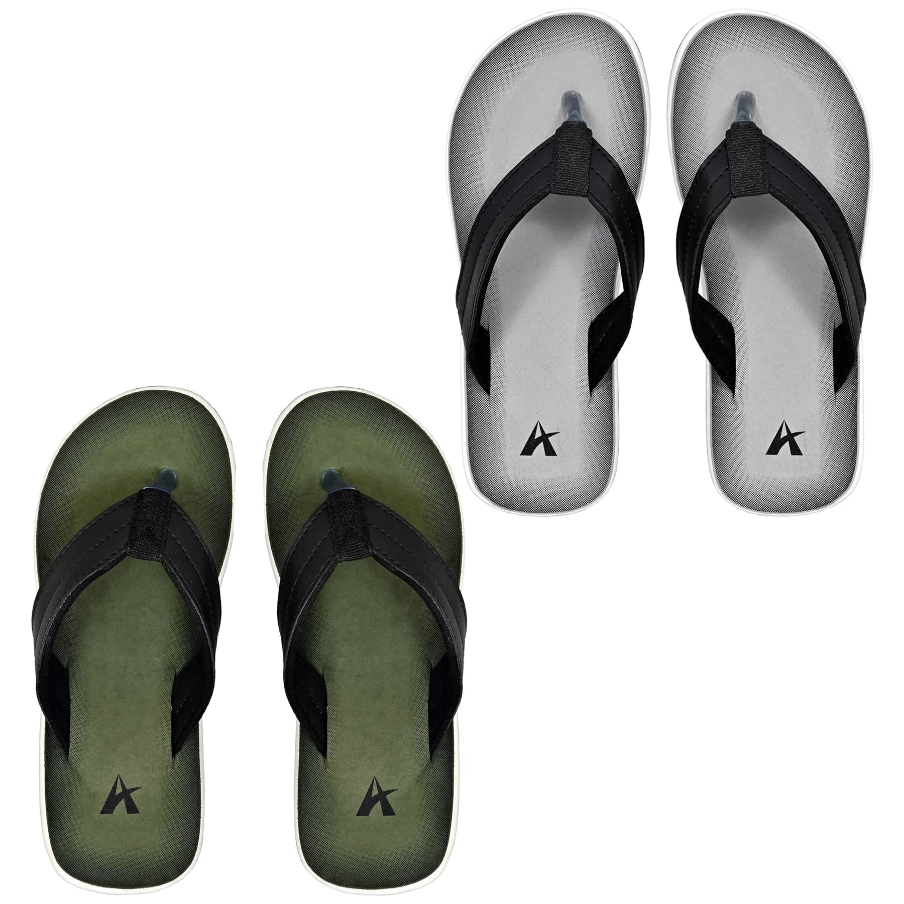 ALTEK Mens Classy Casual Flip Flop Combo Pairs Light Weight Comfortable Home Indoor Water Proof Outdoor Chappal Daily Use Flip Flops Slippers (Set of 2COMBO_2_14004_MAHENDI_GREY_160_8 (B0BWXS6T2J) Amazon Price History, Amazon Price Tracker