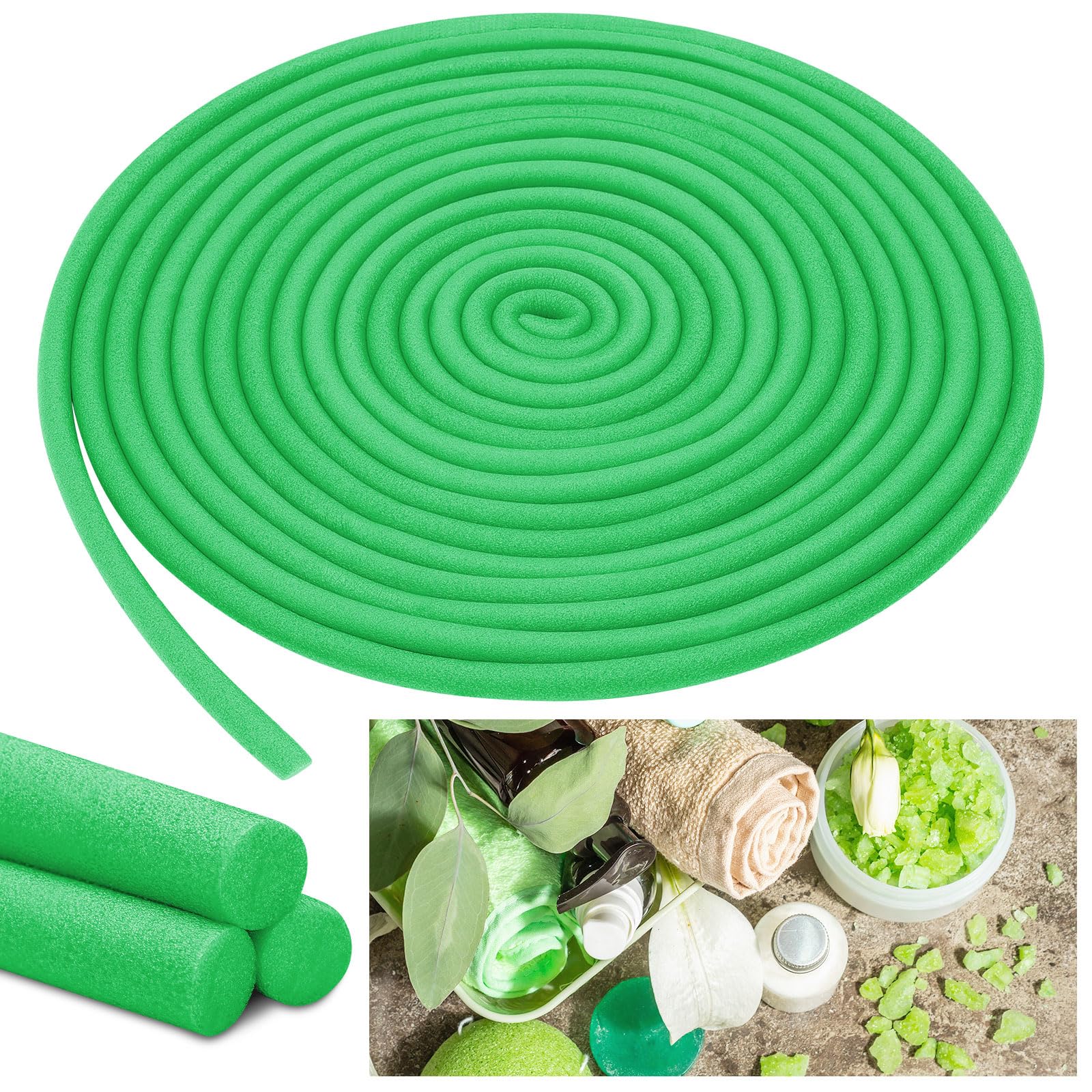 Frienda 5/8 Inch x 40 Ft Dark Green Foam Noodles for Crafts Versatile Pool Noodles Foam Tubes Cylinder Rods for Modeling, DIY Arts and Crafts Supplies
