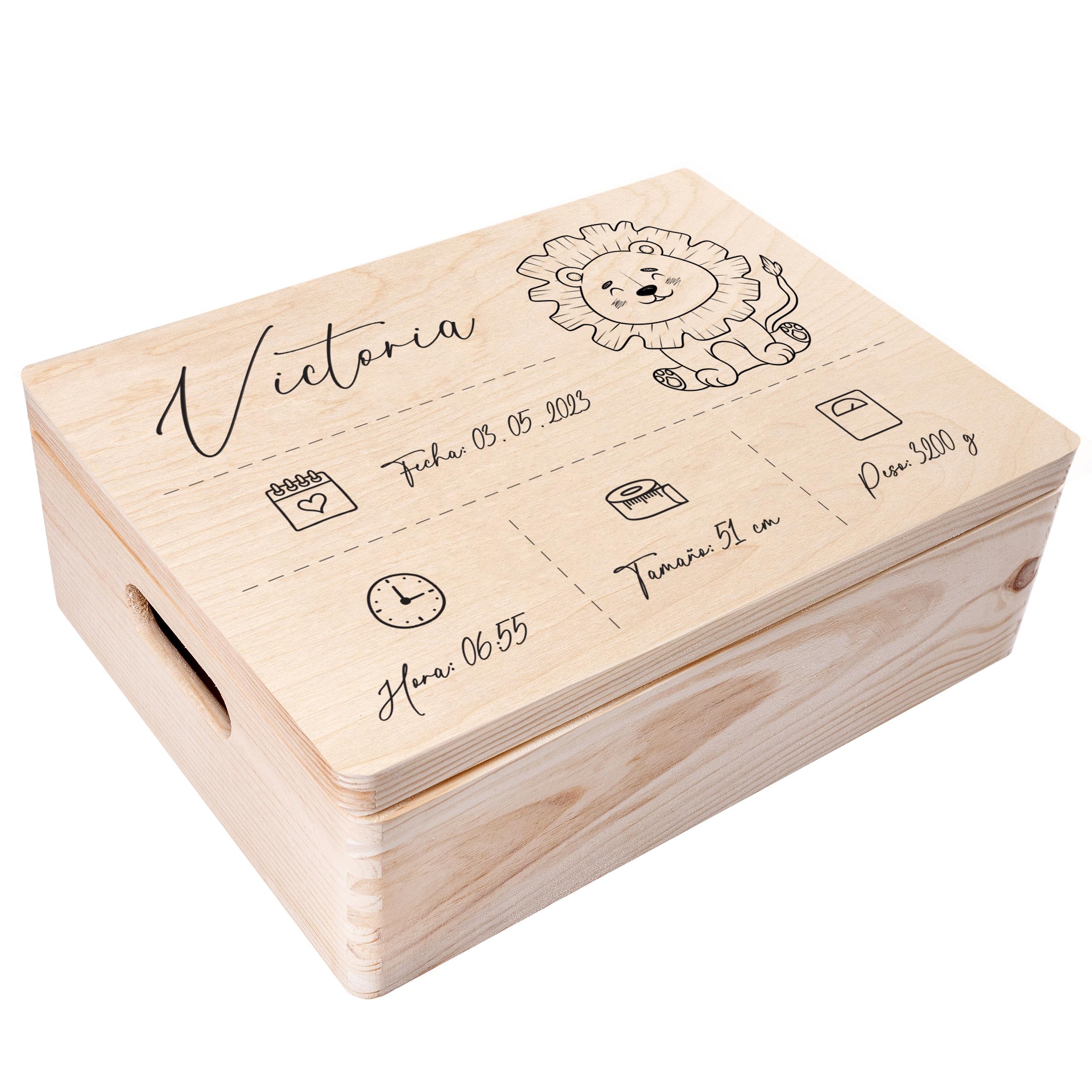 Creative DECO Caja de Recuerdos Personalizada para Bebés/Regalo Niños