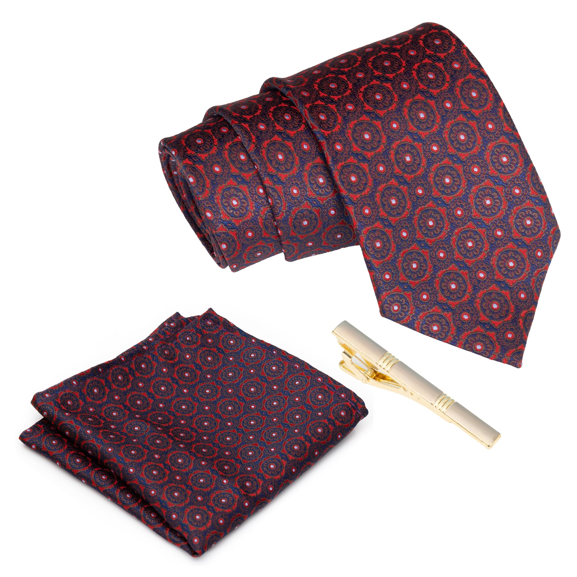 to the nines Men's Tie, Pocket Square & Lapel Pin- Maroon-picture-38