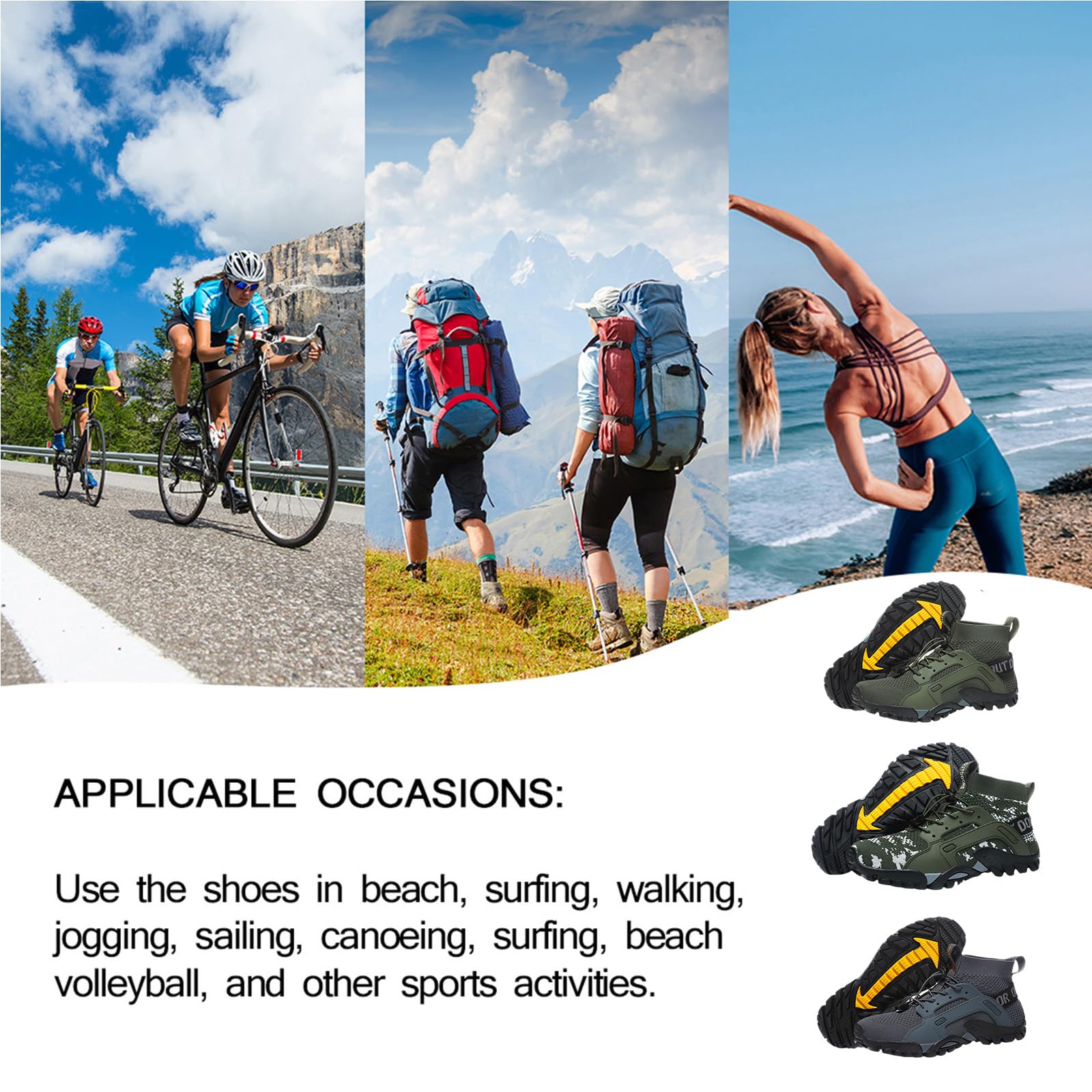Barefoot Shoes Adulto Asciugatura Rapida Antiscivolo Durata Scarpette da Scoglio Scarpette Mare Scarpe da Sport Acquatici per Trekking Alpinismo Campeggio