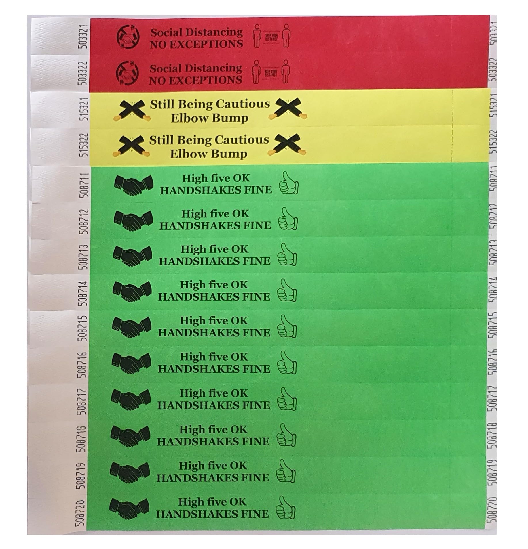 Wristbands Customised Personalised Made from Tyvek 100 Per Pack (19mm)