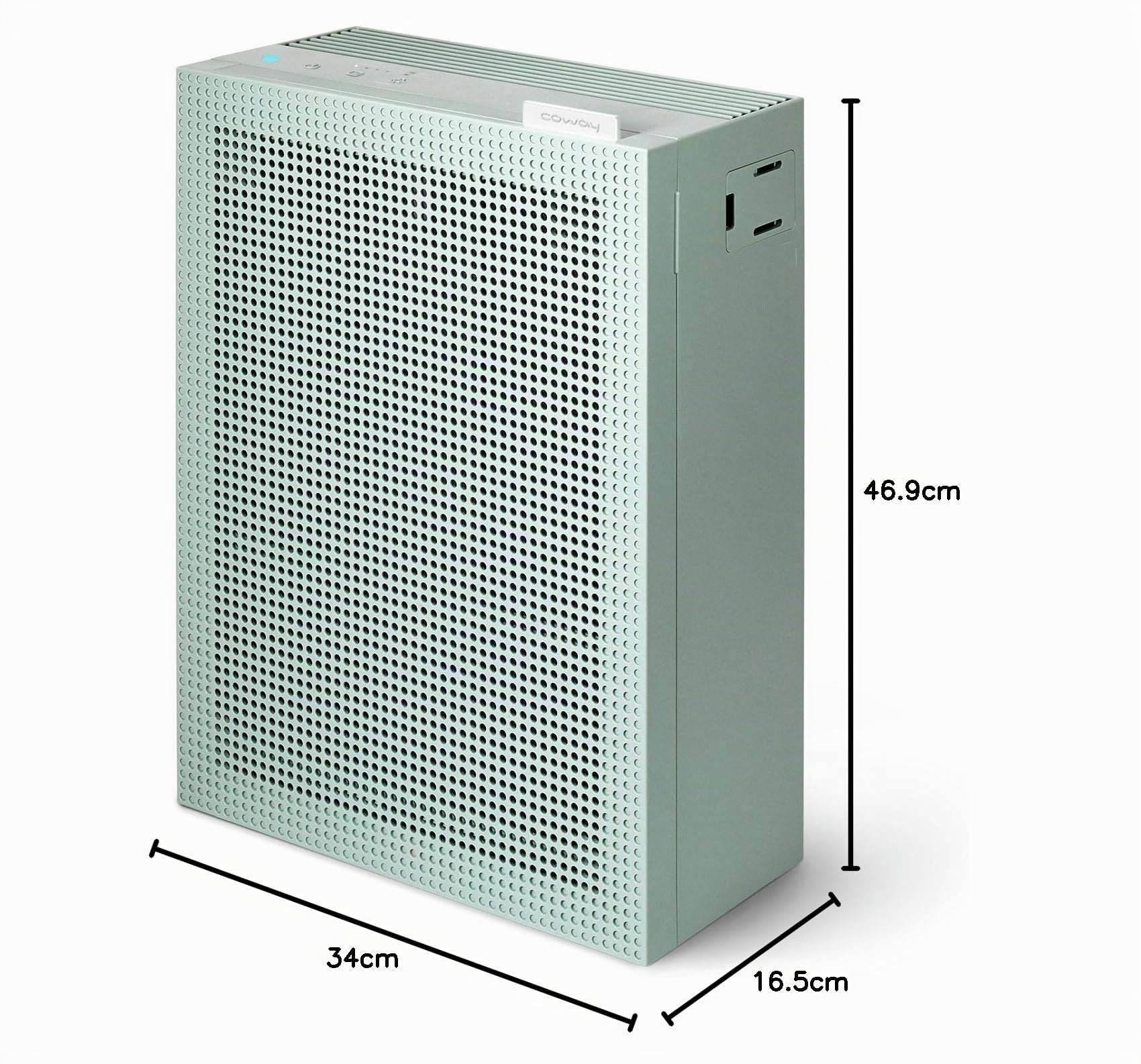 COWAY purificateur d’air maison chambre, air purifier, ECARF Quiet Mark, mode sommeil 20 dB, préfiltre lavable amovible par le haut, allergies fumée pollen animaux, Airmega 150, Vert