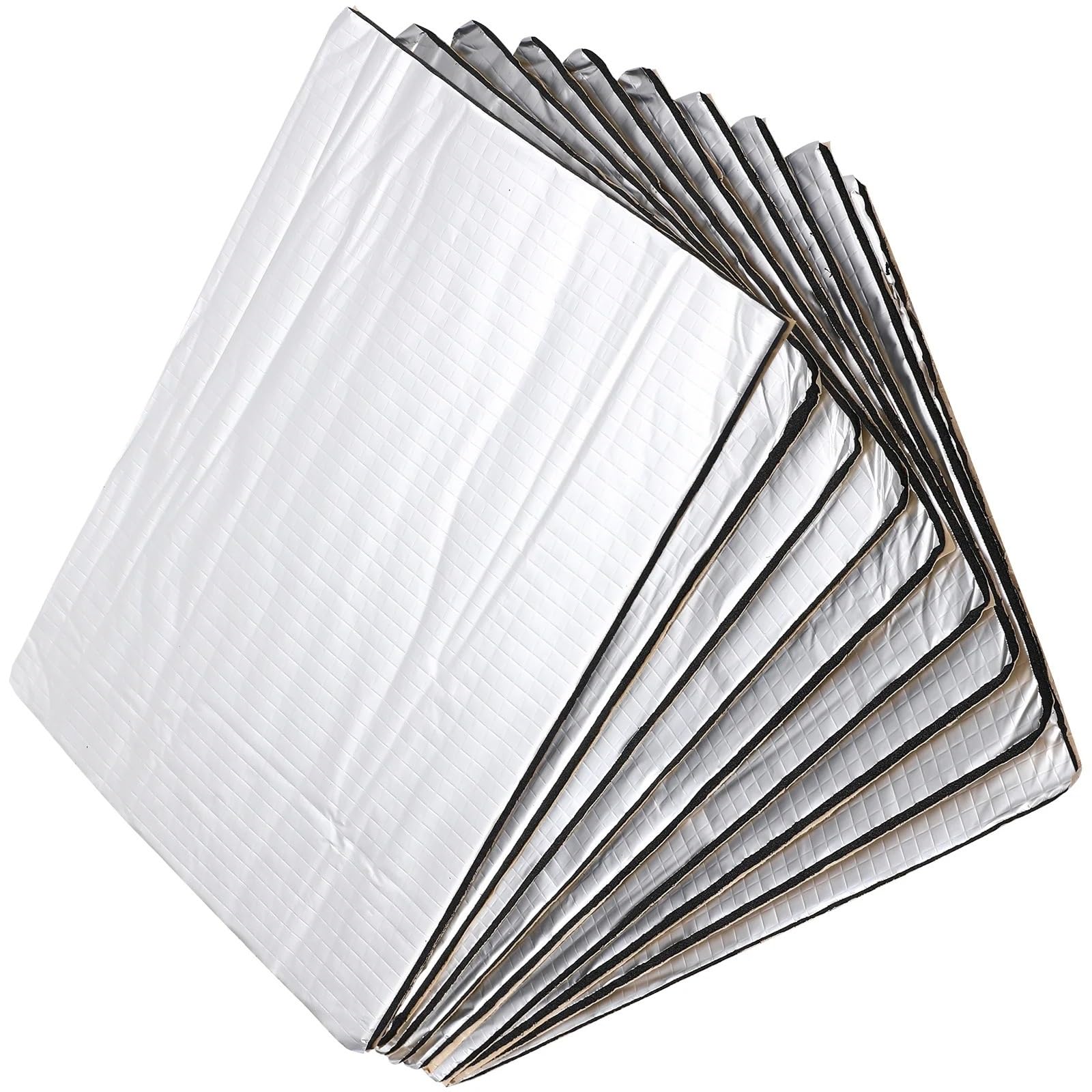 20 Piezas Material Aislante Acústico Térmico Para Coches Ideal Para Absorción Ruido En Interiores Automóviles Puertas Suelo Techo Cortafuegos Aislante Termico Alfombrillas