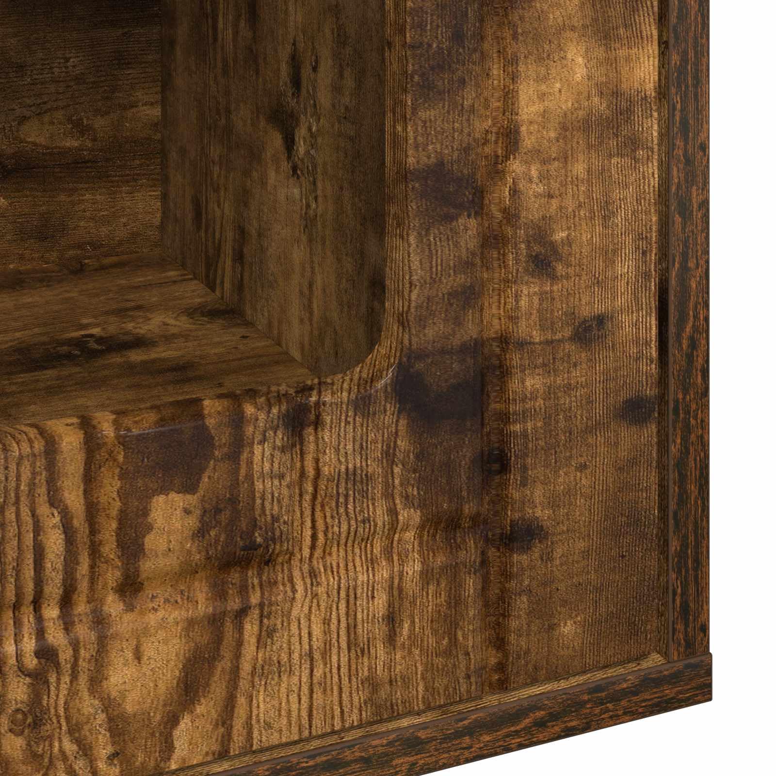Katzenhaus Holzwerkstoff,Moderne Katzenhöhle für Drinnen, Katzenmöbel Katzenbox mit stabilem Design für das Wohnzimmer, Geräucherte Eiche, 53 x 52 x 62 cm
