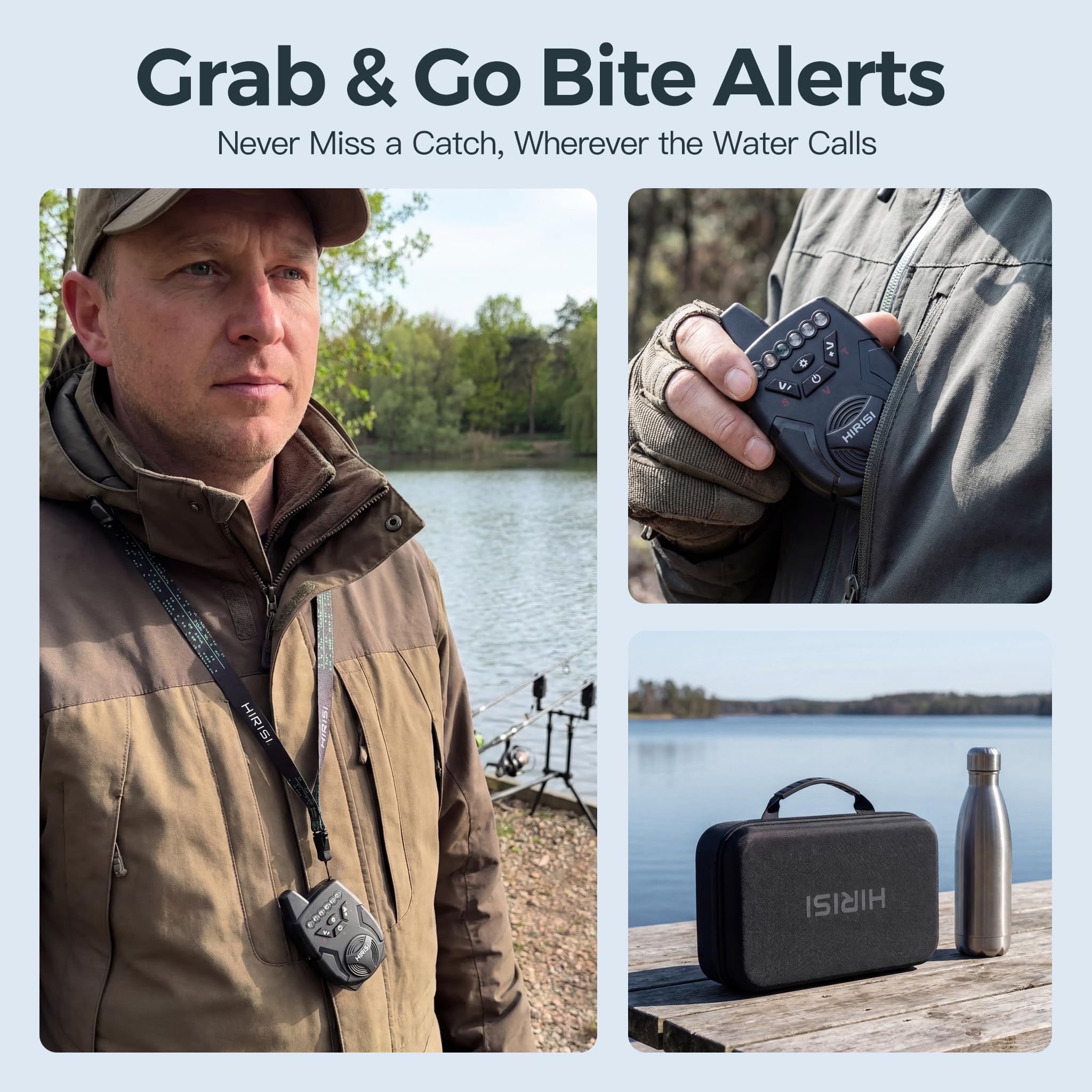 Hirisi Tackle Bissanzeiger Angeln Mit Funk 1+4 Set Wasserdichtes Karpfenangeln Alarm Set (FBA-S9-4)