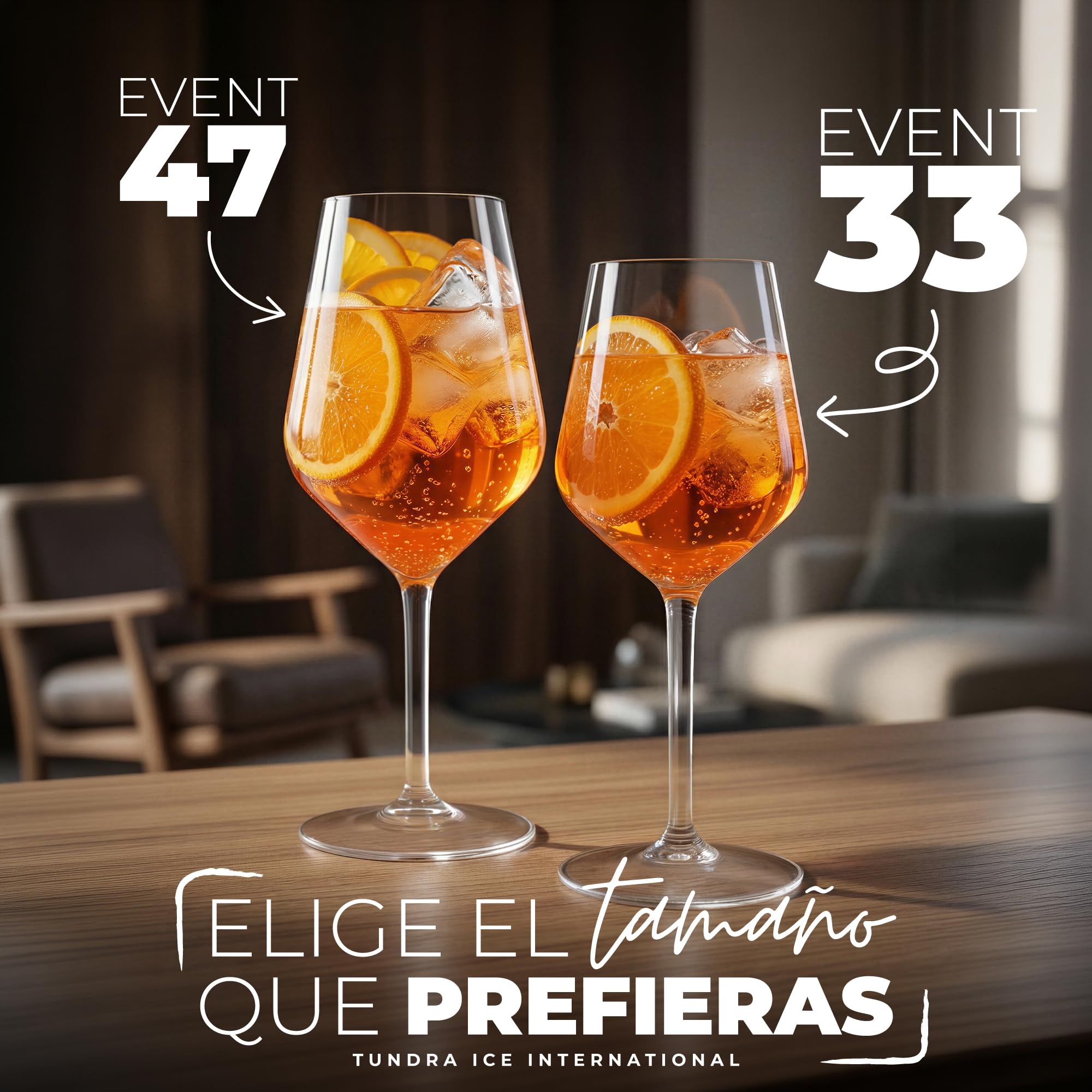 TUNDRA - 6 Copas Plastico Duro REUTILIZABLES para Vino y Cócteles | EVENT 33 cl. | IRROMPIBLES en Tritan® (Plástico Rígido) - Vasos de Plastico BPA Free y Aptas para Lavavajillas, Transparentes