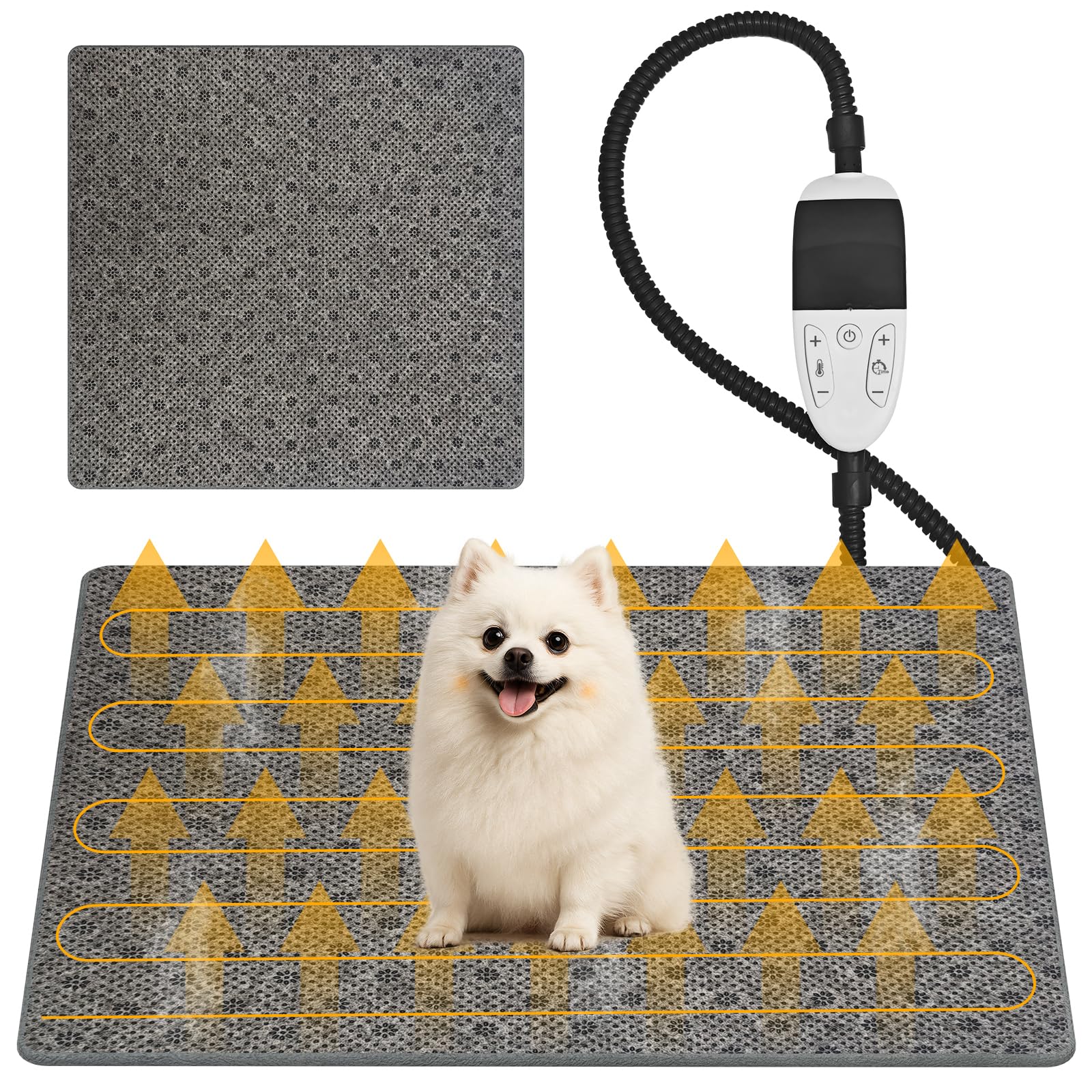 CACSPS Pet Heating Pad - Heating Mat for Cats & Dogs with Temperature Control, Automatic Shut-off (45x45cm)