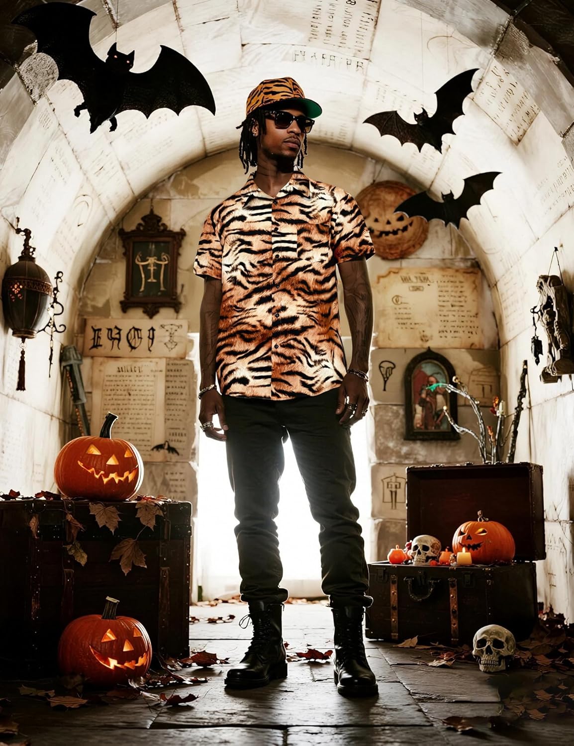 Men's Cotton Shirts Novelty Button Down Hawaiian Shirt, M-4XL - Image 4