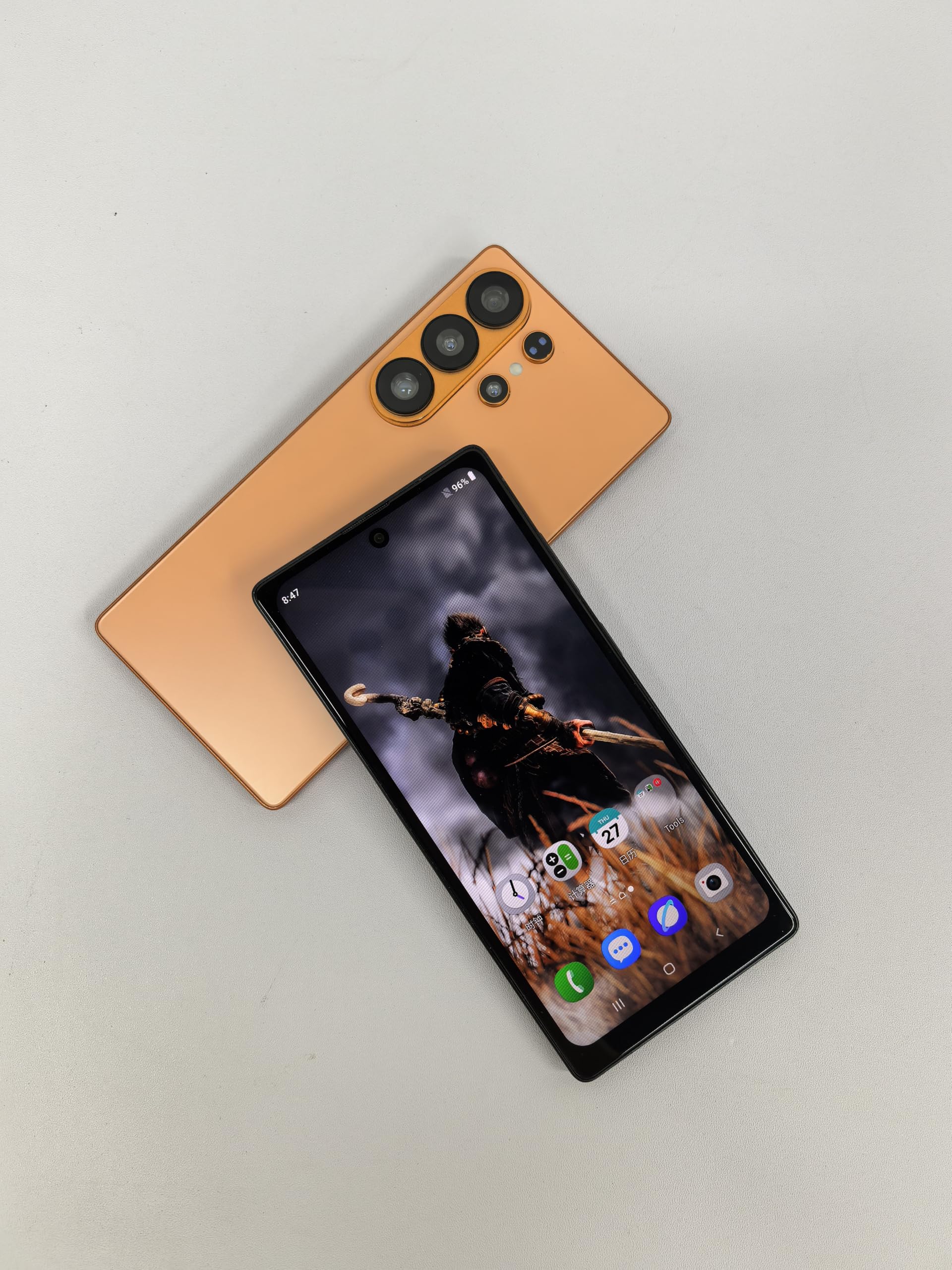 FANNOU Handy freischalten, Android-Handy mit 4G-Netzwerk, 6,6-Zoll-Bildschirm, 3 GB RAM + 16 GB ROM/TF-Karte 256 GB, Dual-SIM, Dual-Kamera, geeignet für Anfänger (orange)