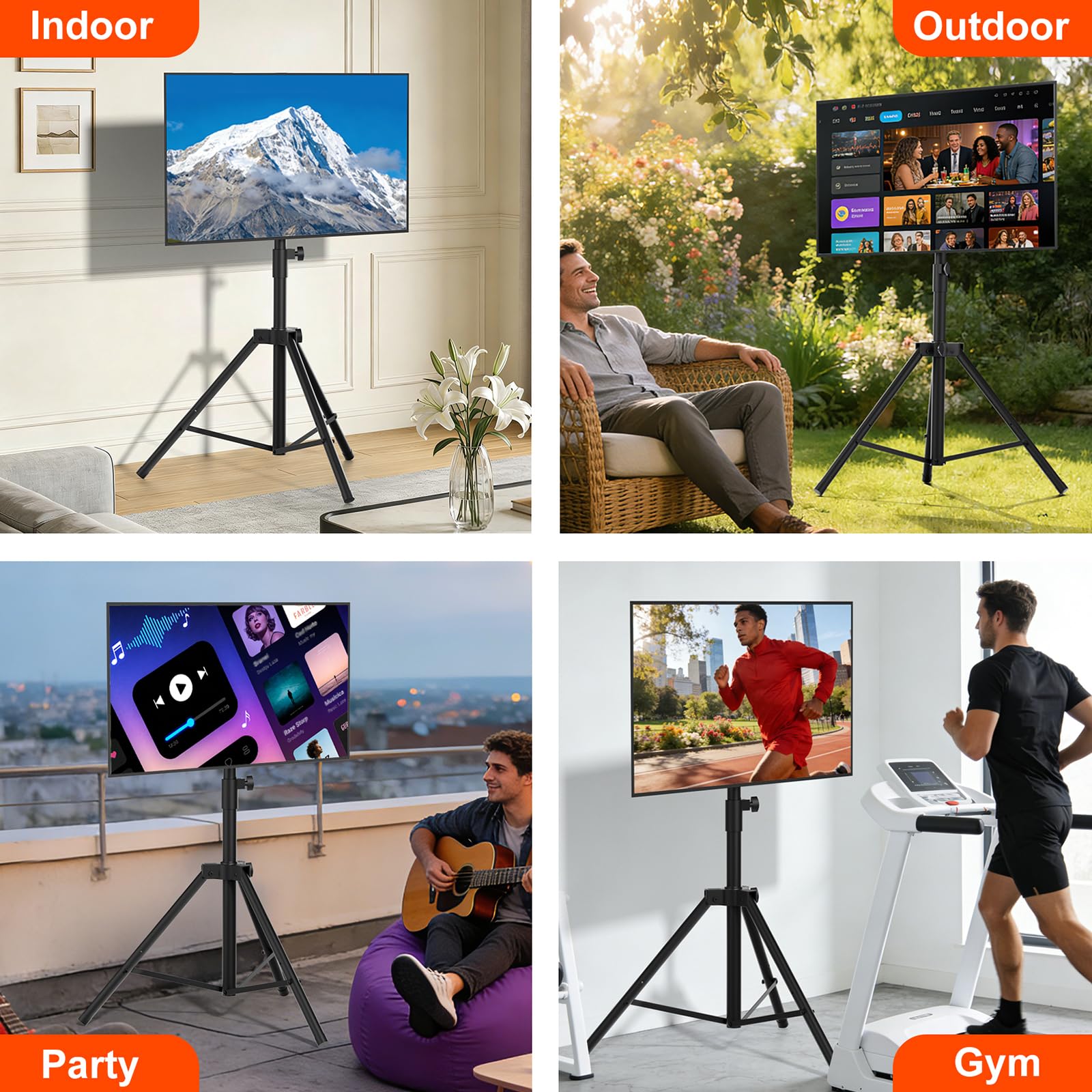 Amazon.com: Vanconwey Tripod TV Stand,Outdoor TV Stand for 30-75