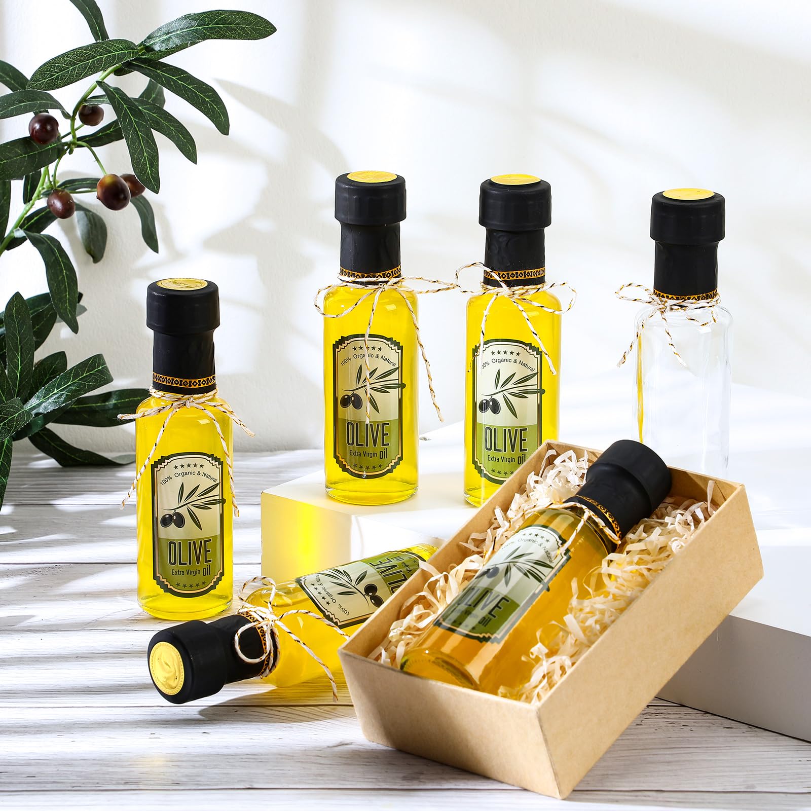 Amazon.com: Reallnaive 20 Pcs 4 oz Mini Glass Olive Oil Bottles