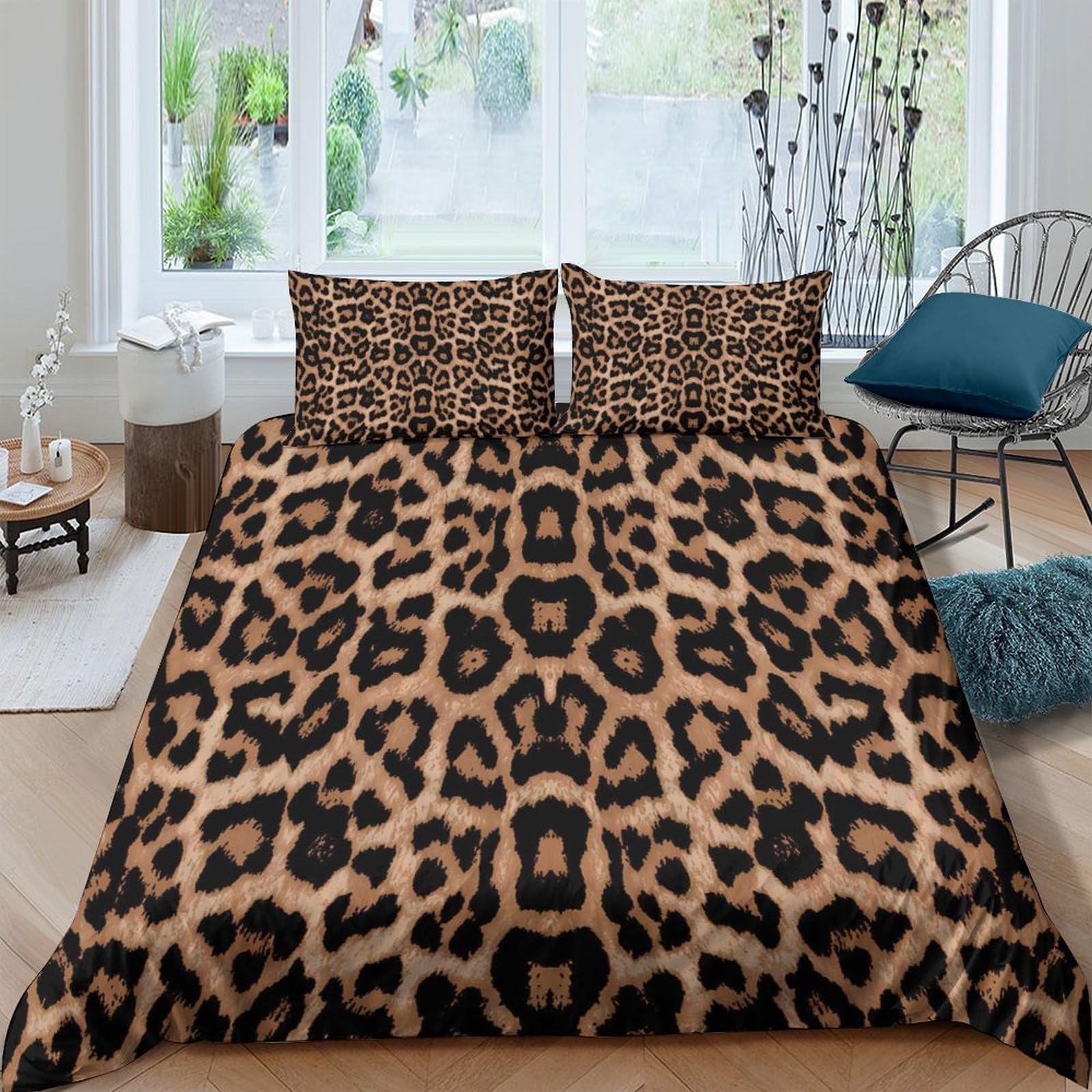 Ctjqhvkz Style-10 3D Printed Leopard Pattern Fitted Sheet Microfiber Soft Breathable Animal Skin Bed Cover For Bedroom Dorm Decor Single（135X200cm）