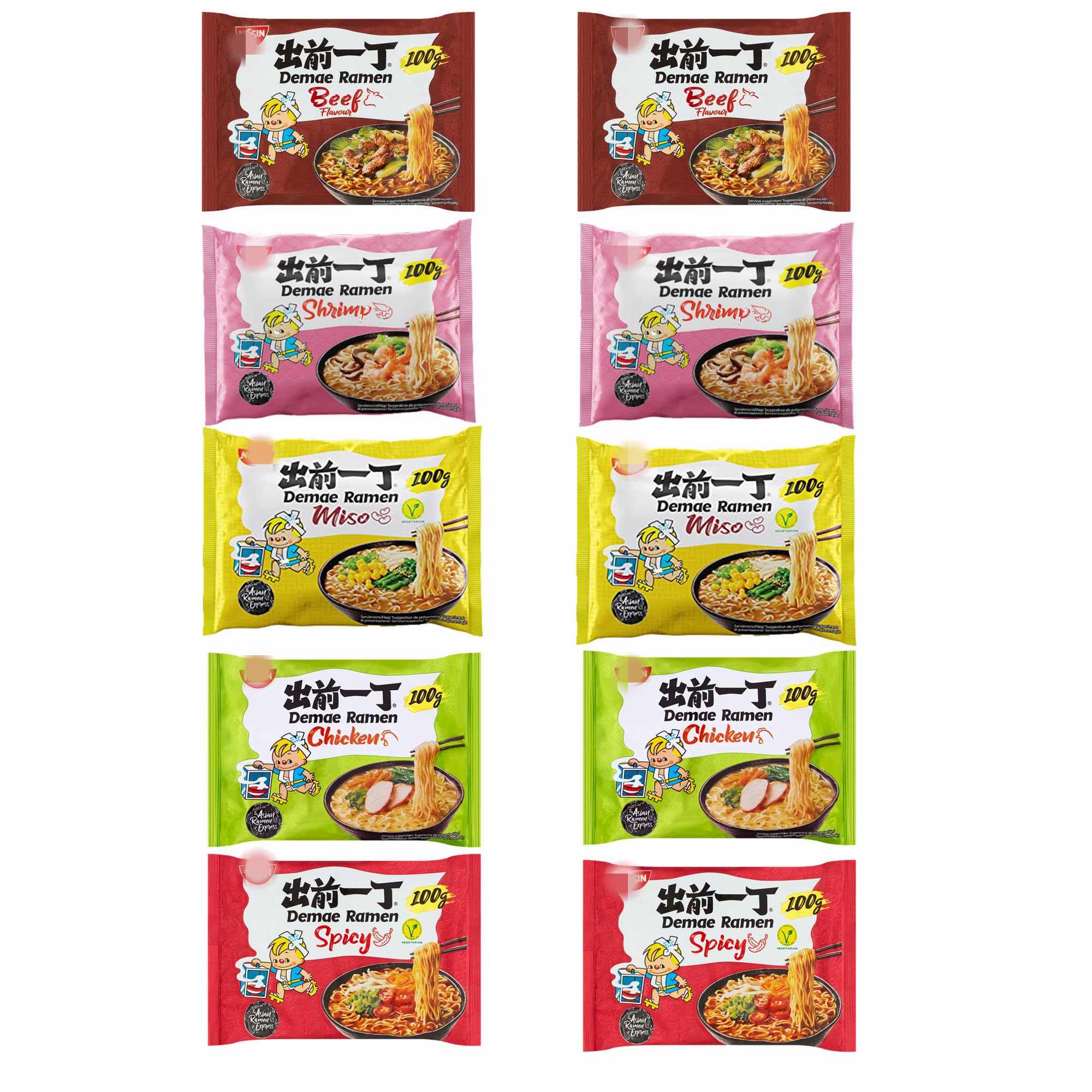 YIJIA Fideos Instantáneos Sabor Paquetes Mezclados Pack 10