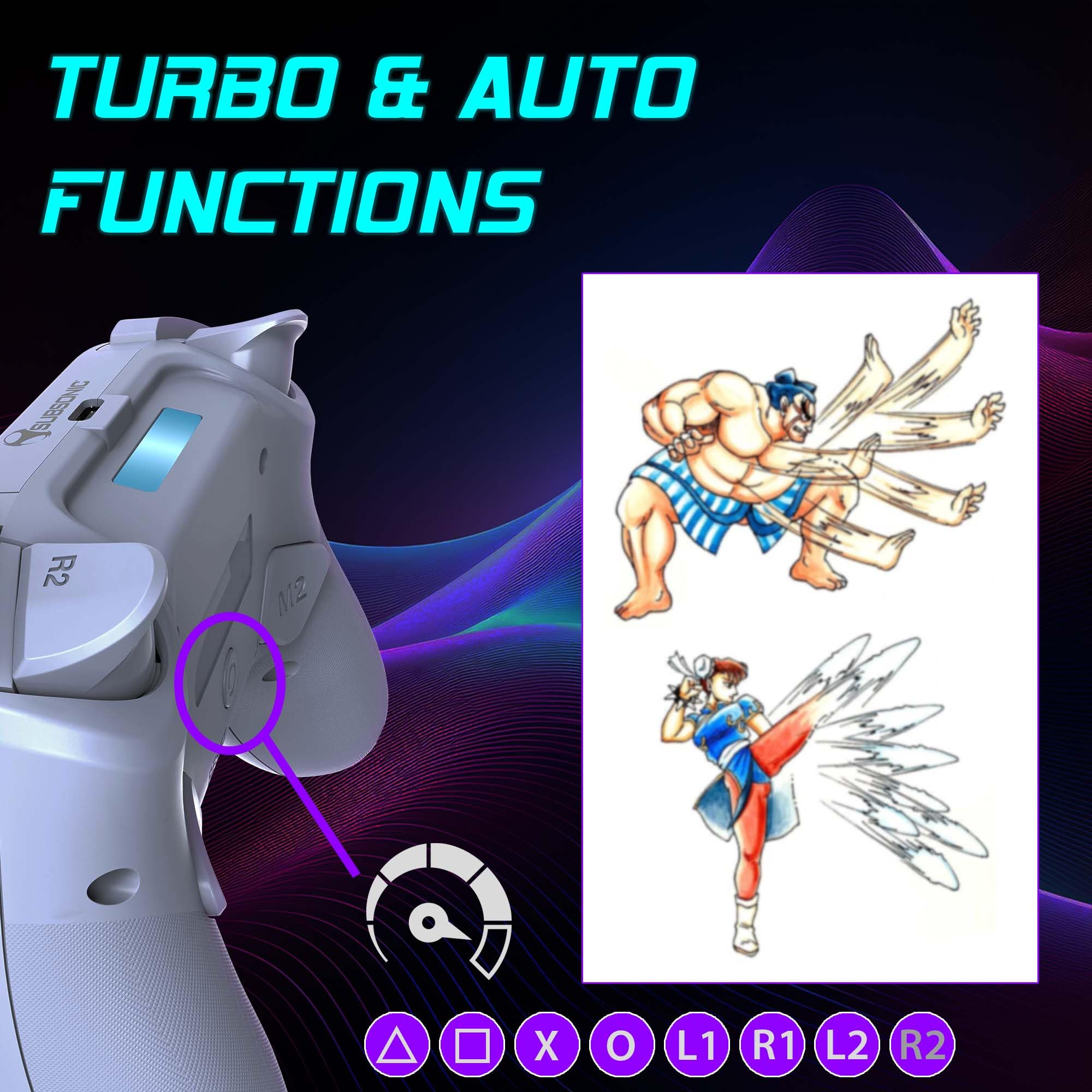 Subsonic - Mando Inalámbrico para PS5 y PC - Blanco | Ergonómico, LED RGB Programables, Vibración, Panel Táctil, Palancas Programables - Compatible PlayStation 5 y PC