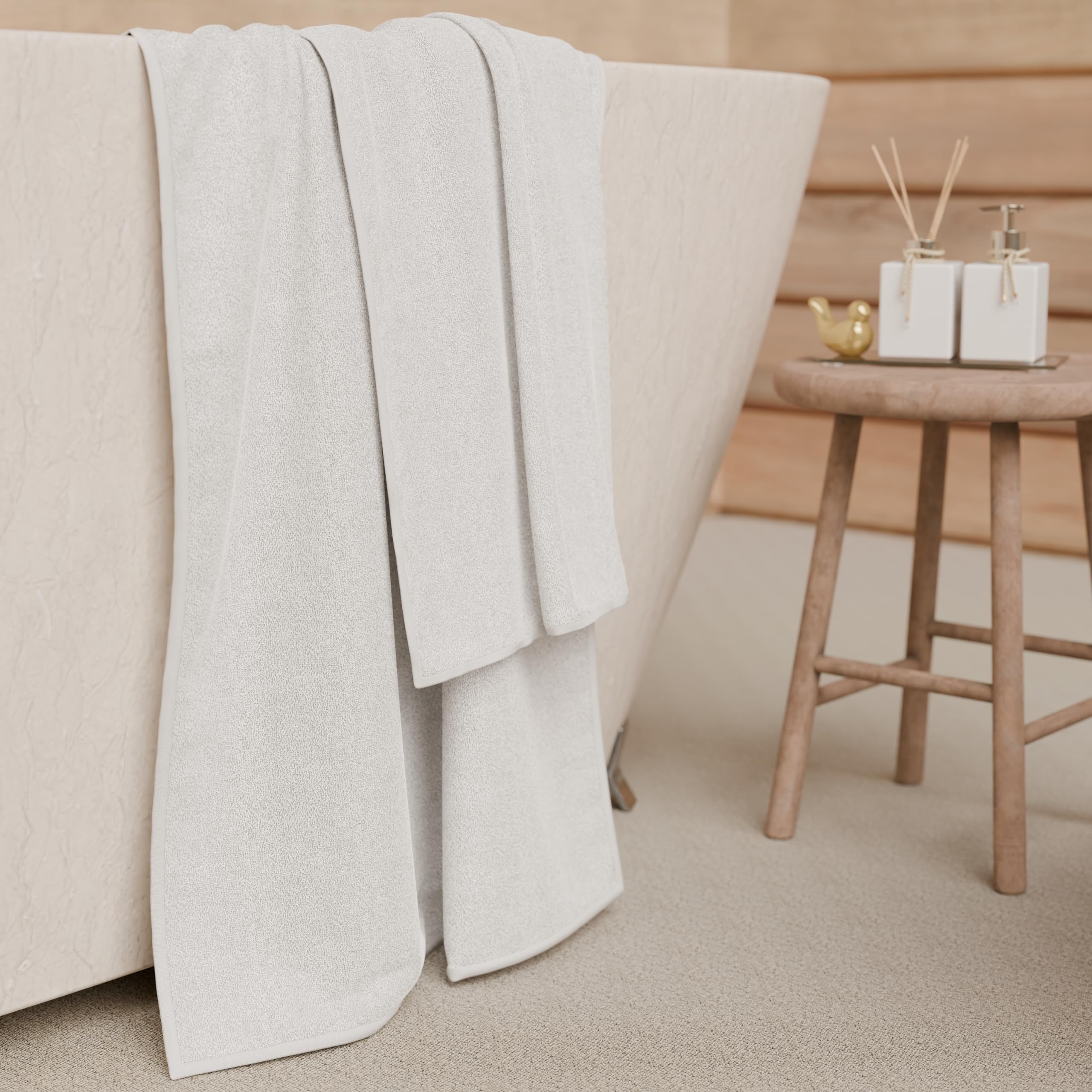 PETTI Artigiani Italiani - 100% Cotton Terry Bath Towels, 1+1 Towel Set, 2 Pieces 1 Face Towel and 1 Hand Towel, White Towels - Image 3