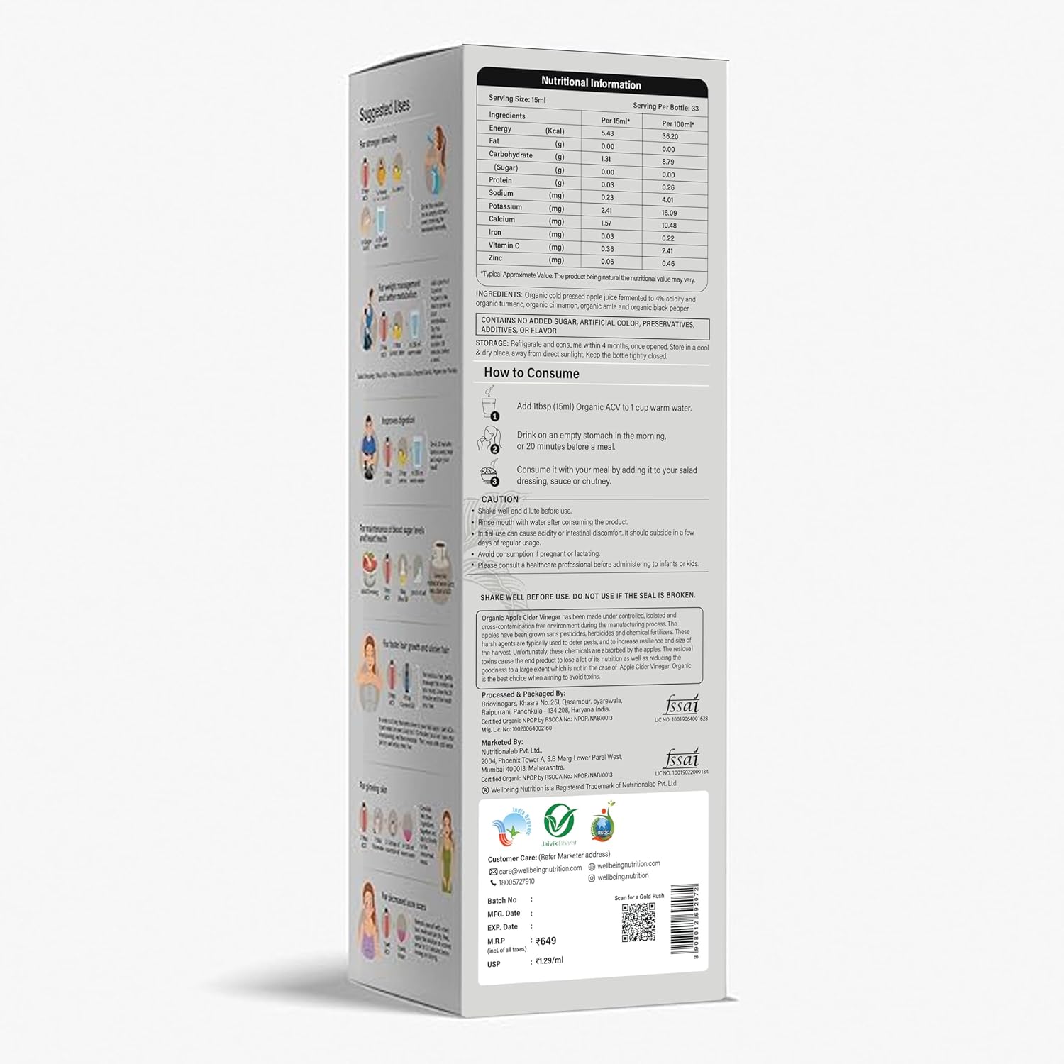 Buy Now Wellbeing Nutrition Apple Cider Vinegar With Turmeric, Amla,... 6 Buy Now Wellbeing Nutrition Apple Cider Vinegar With Turmeric, Amla,...