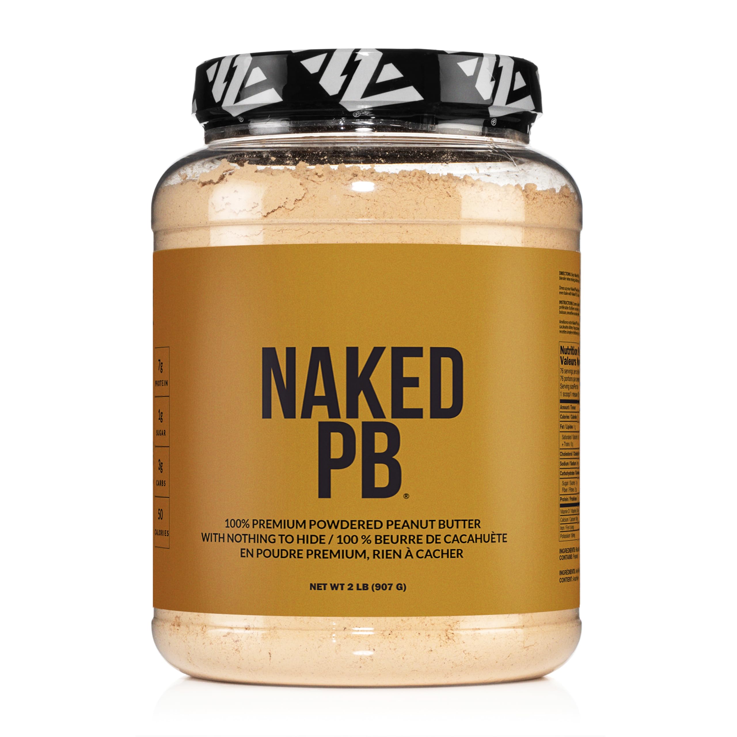 2LBs Premium Powdered Peanut Butter from US Farms β Bulk, Only Roasted Peanuts, Vegan, No Additives, Preservative Free, No Salt, No Sugar - 76 Servings - NAKED PB