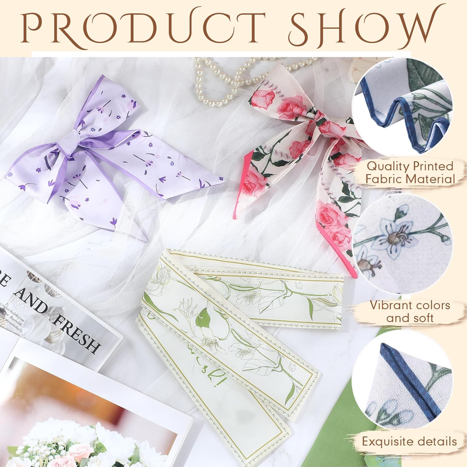 Bulk Purse Scarf Headband for Women Hair Purse Scarf Handbag Neck Ribbon for Christmas Women Headband Gift - Image 3