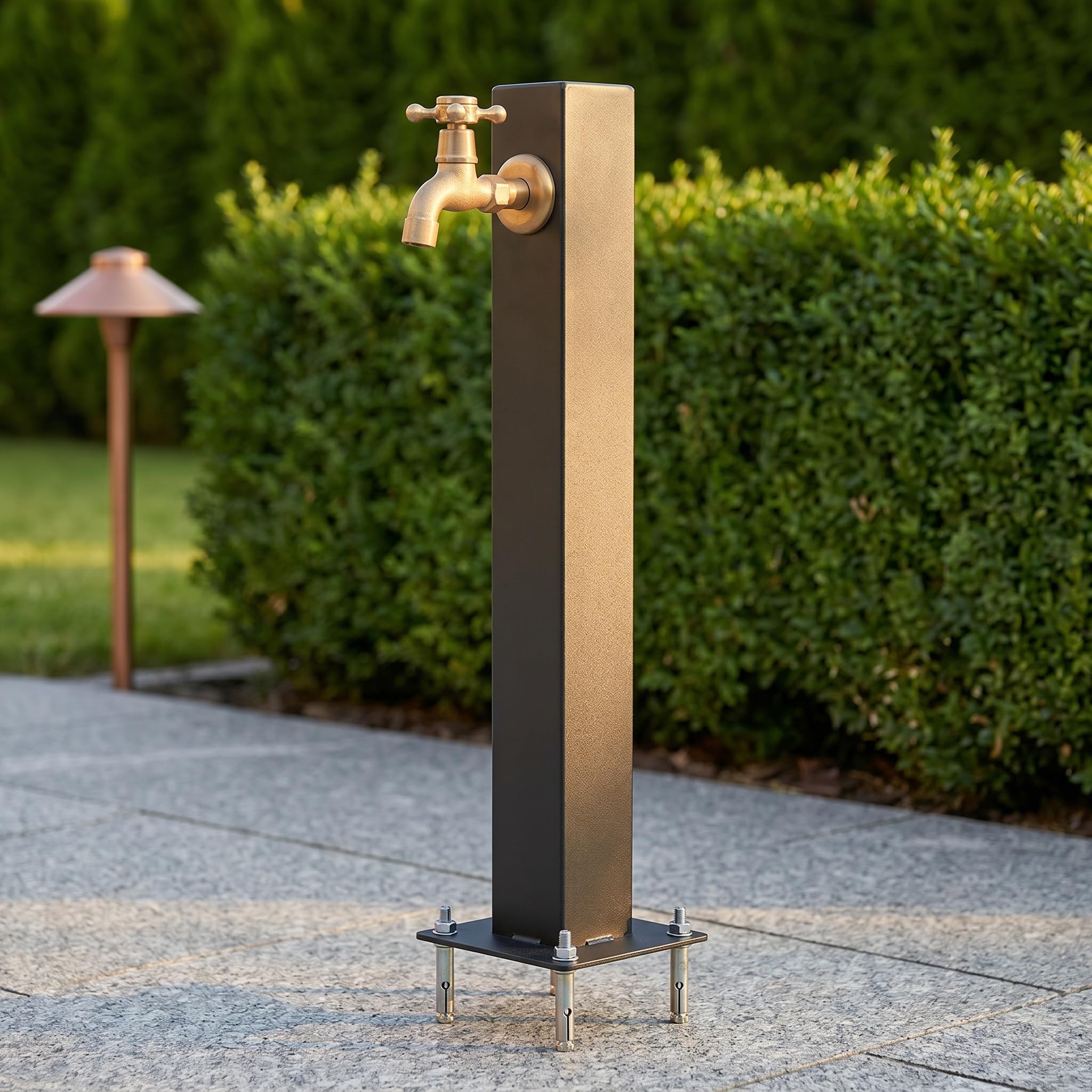 Columna De Agua De Jardín De Acero Inoxidable 304 - Pilar De Grifo Vertical Duradero para Patio, Elegante Grifería Exterior, Paisajismo Y Decoración. Gold B