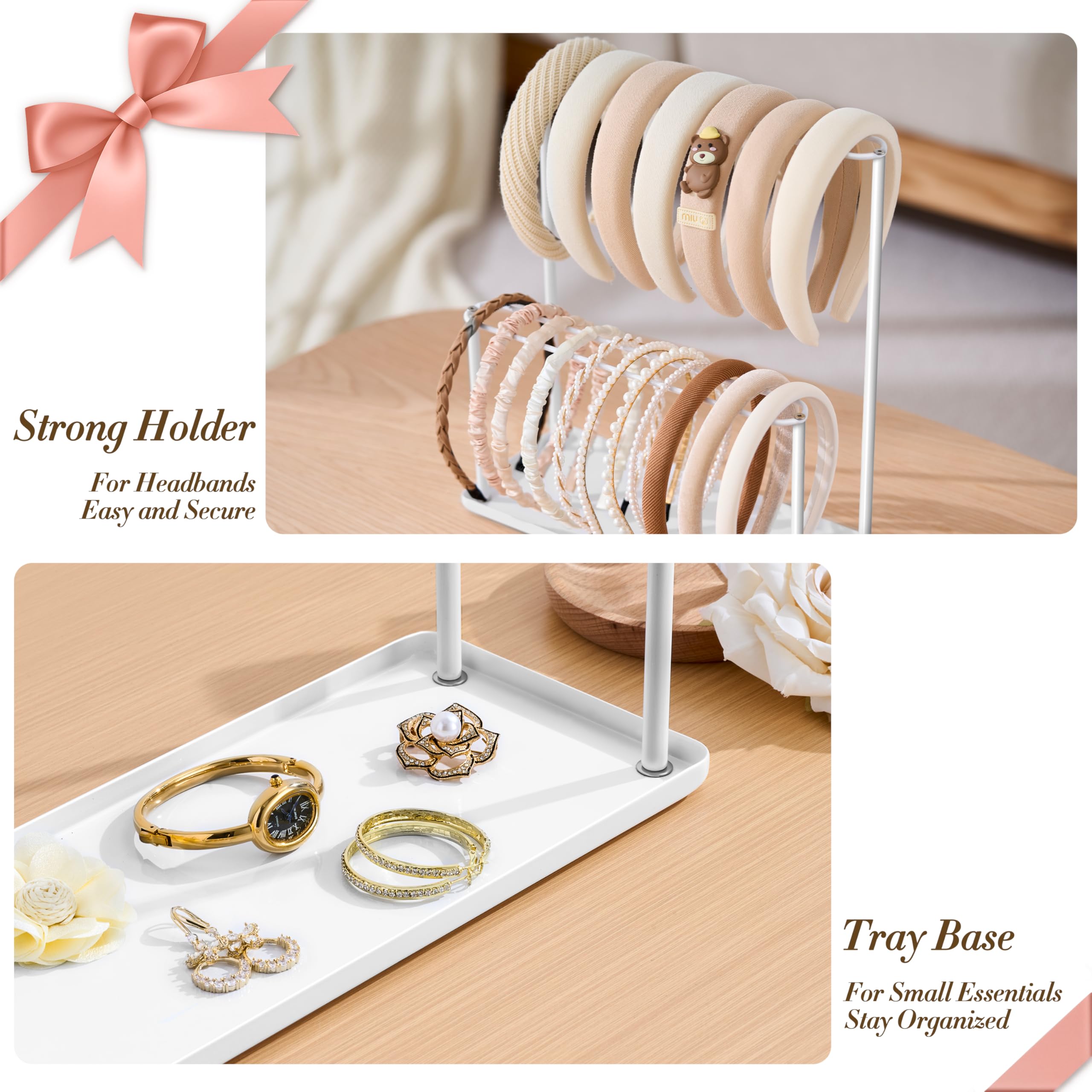 Amazon.com: Headband Holder Organizer Metal with Tray for