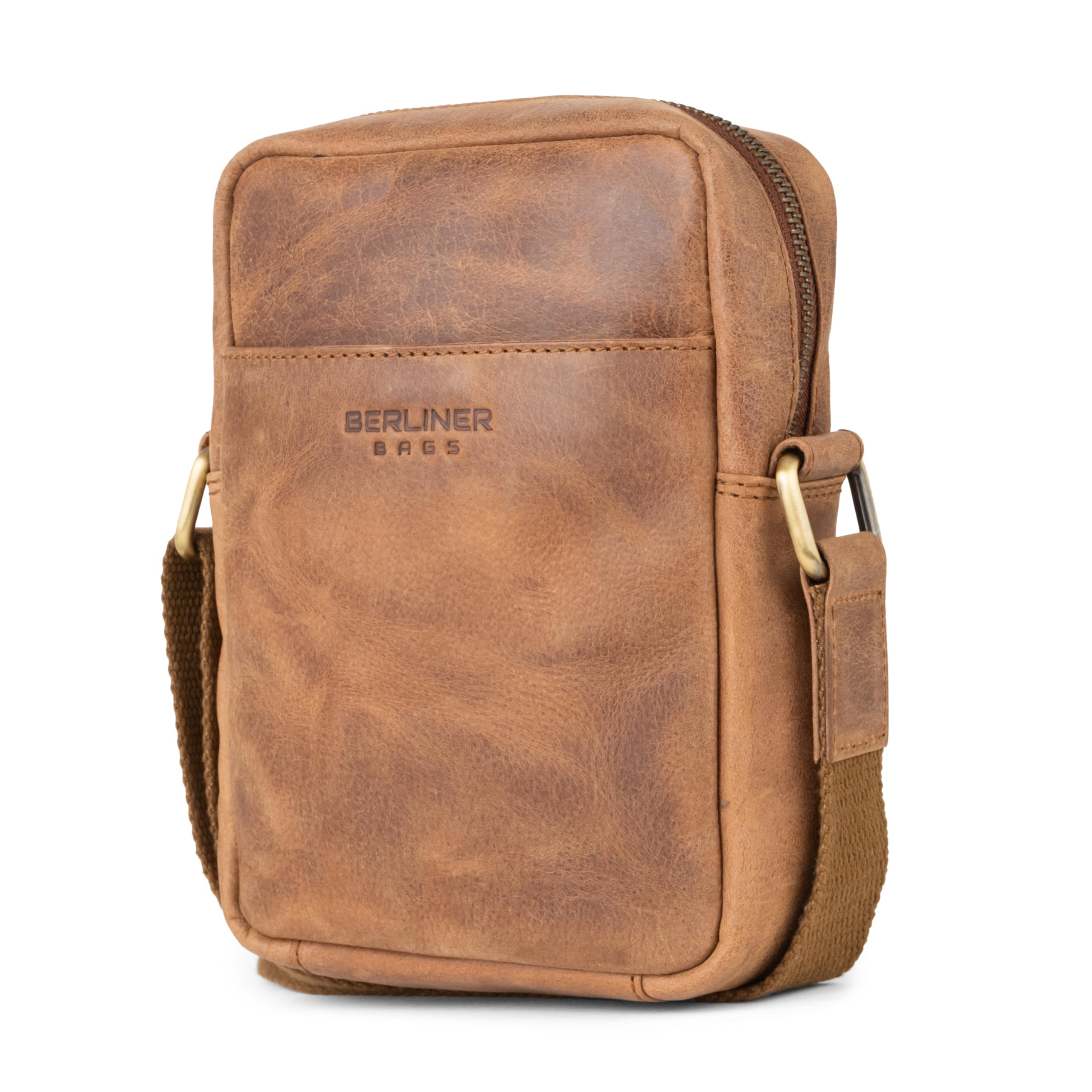 Berliner Bags Borsa a Tracolla Tom in Vera Pelle, Formato Compatto per Uso Quotidiano e Viaggi, Uomo