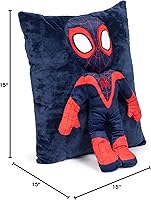 Vista 8 de Jay Franco Marvel Spidey & Sus Increíbles Amigos Almohada de Acurrucarse 3D de Miles Morales - Almohada de Peluche Super Suave - Mide 15 Pulgadas