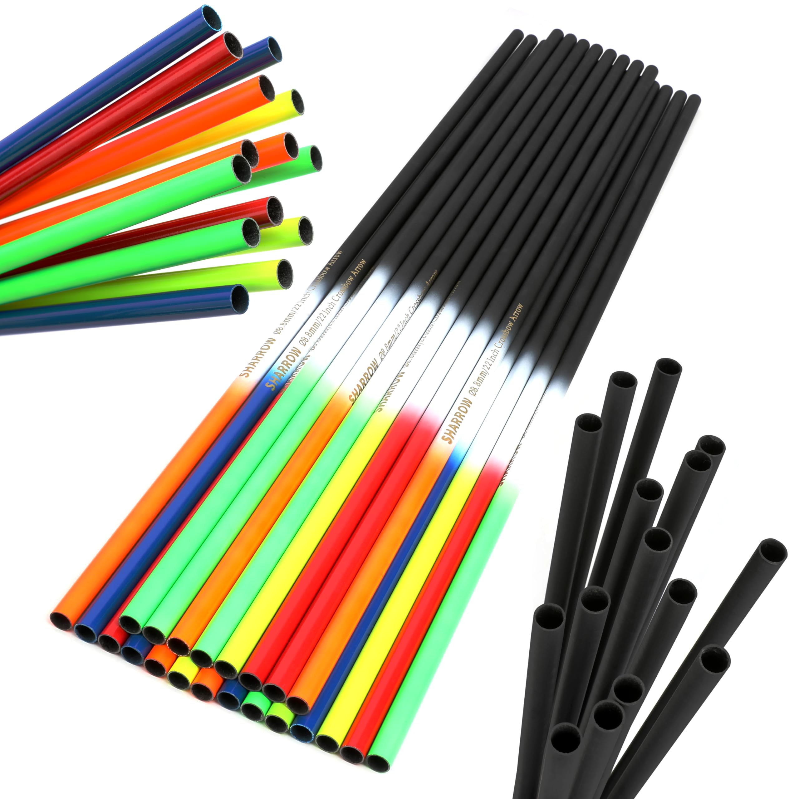 16/17/18/20/22 pollici arco balestra albero freccia fai da te caccia pratica bersaglio freccia albero tubo I.D. 7,6 mm 6/12/24pcs