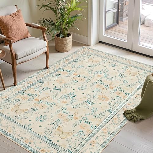 Miniatura 44 de Alfombra de Puerta Floral para Entrada, Alfombra Pequeña Lavable de 2x3, Alfombra Boho para Puerta Delantera, Alfombras de Área Antideslizantes,