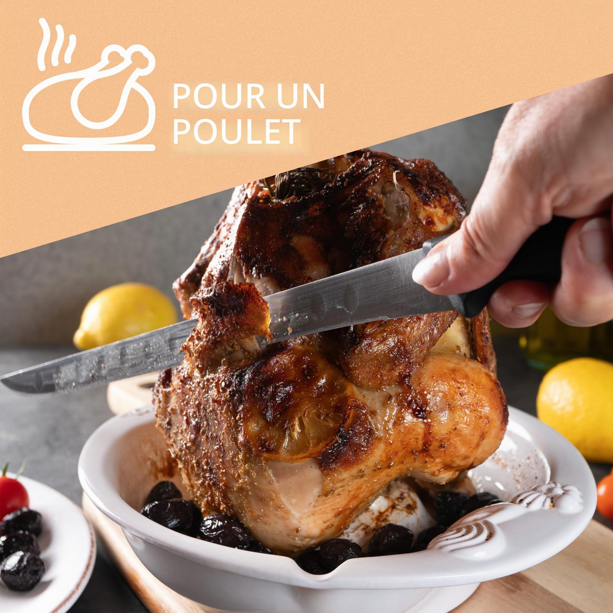 Romertopf ROEMERTOPF 2 125 04 Chiko Plat à Poulet Blanc