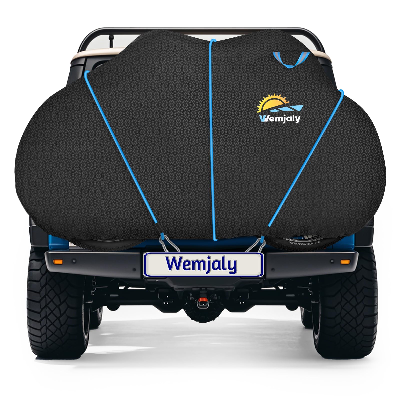 Housse de Vélo pour Transport 2 Vélos - Wemjaly Revêtement PU 900D Bache Velo Exterieur, Imperméable et Robuste, avec Cordon élastique de 6M, Housse Velo Compatible avec les Porte-Vélos de Voiture