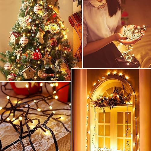 Miniatura 2 de FULLBELL Luces de Navidad negras para decoración de Navidad, luces de Halloween de 33 pies, 100 luces LED de decoración de árbol de Navidad para