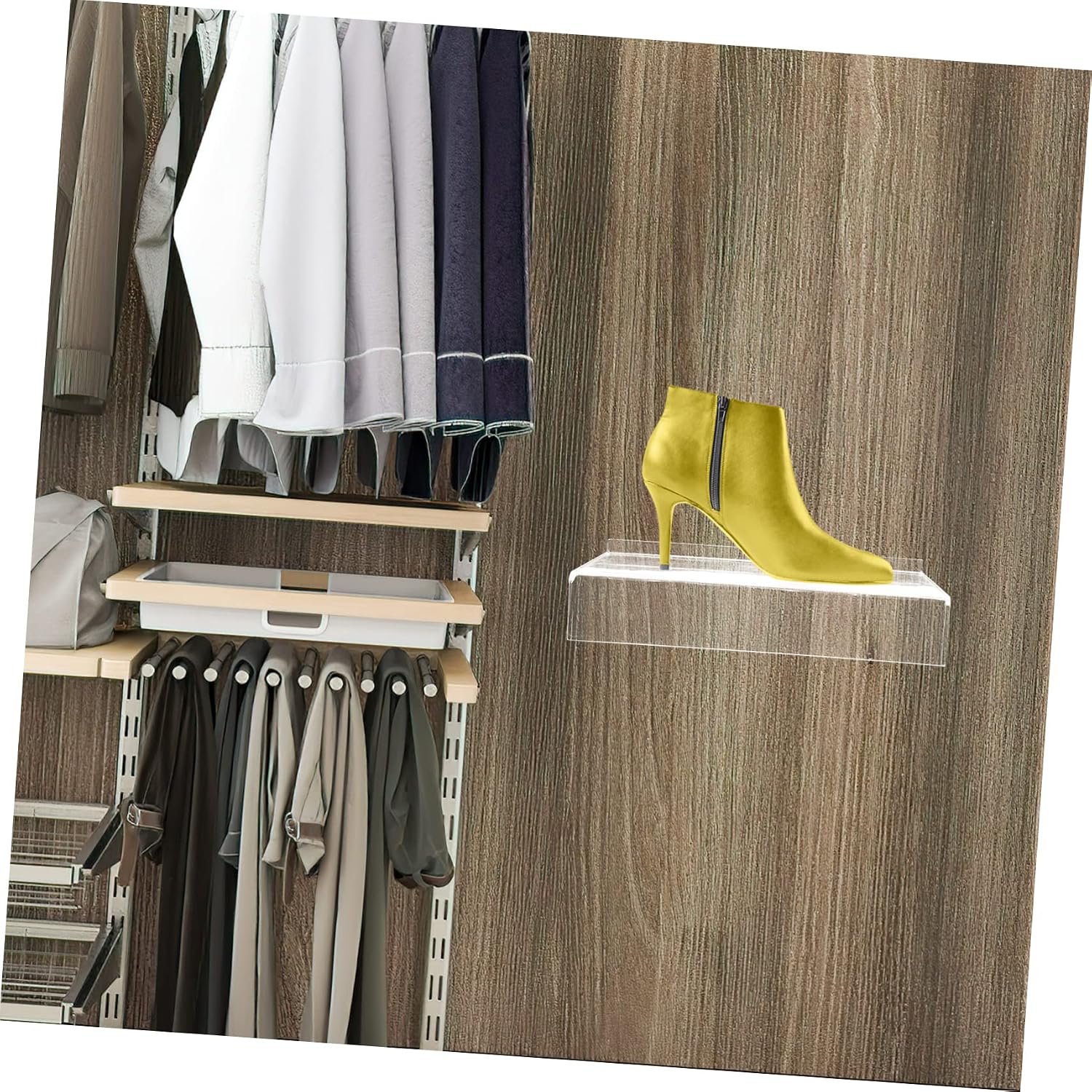 Floating Slatwall Accessories Shoe Display Racks Wall Mounted Shoe Rack Storage