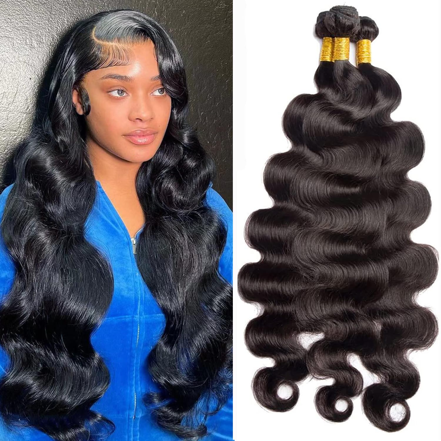 Body Wave Human Hair Bundles 18 18 18 - 3 Bundles 10A Grade 100% Unprocessed Brazilian Virgin Hair Extensions for Black Women