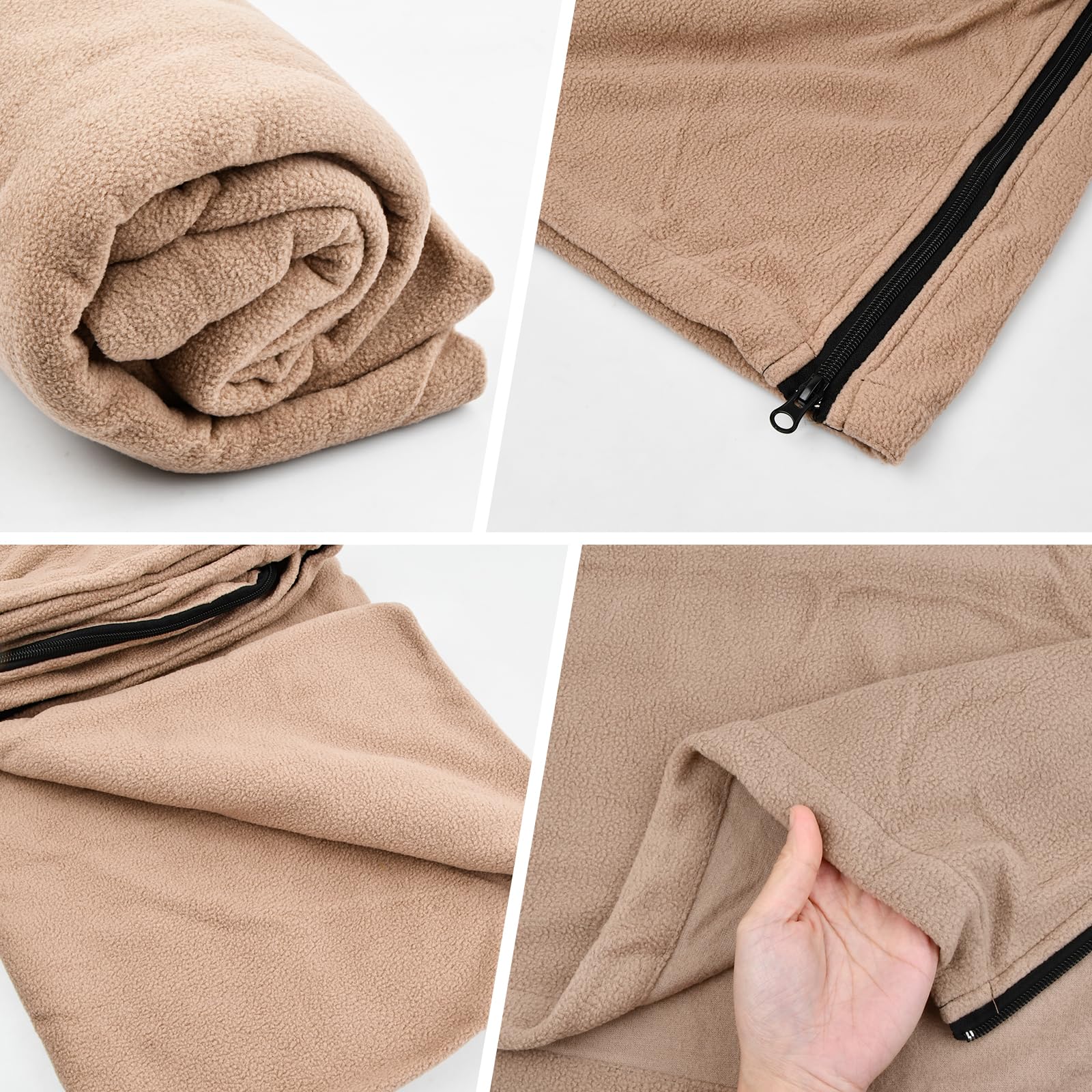 Saco de Dormir de Terciopelo, 2 en 1 Forro de Saco de Dormir, 180x80cm Sábana de Viaje, Saco de Dormir para Adultos para Camping Senderismo Mochileros y Hoteles