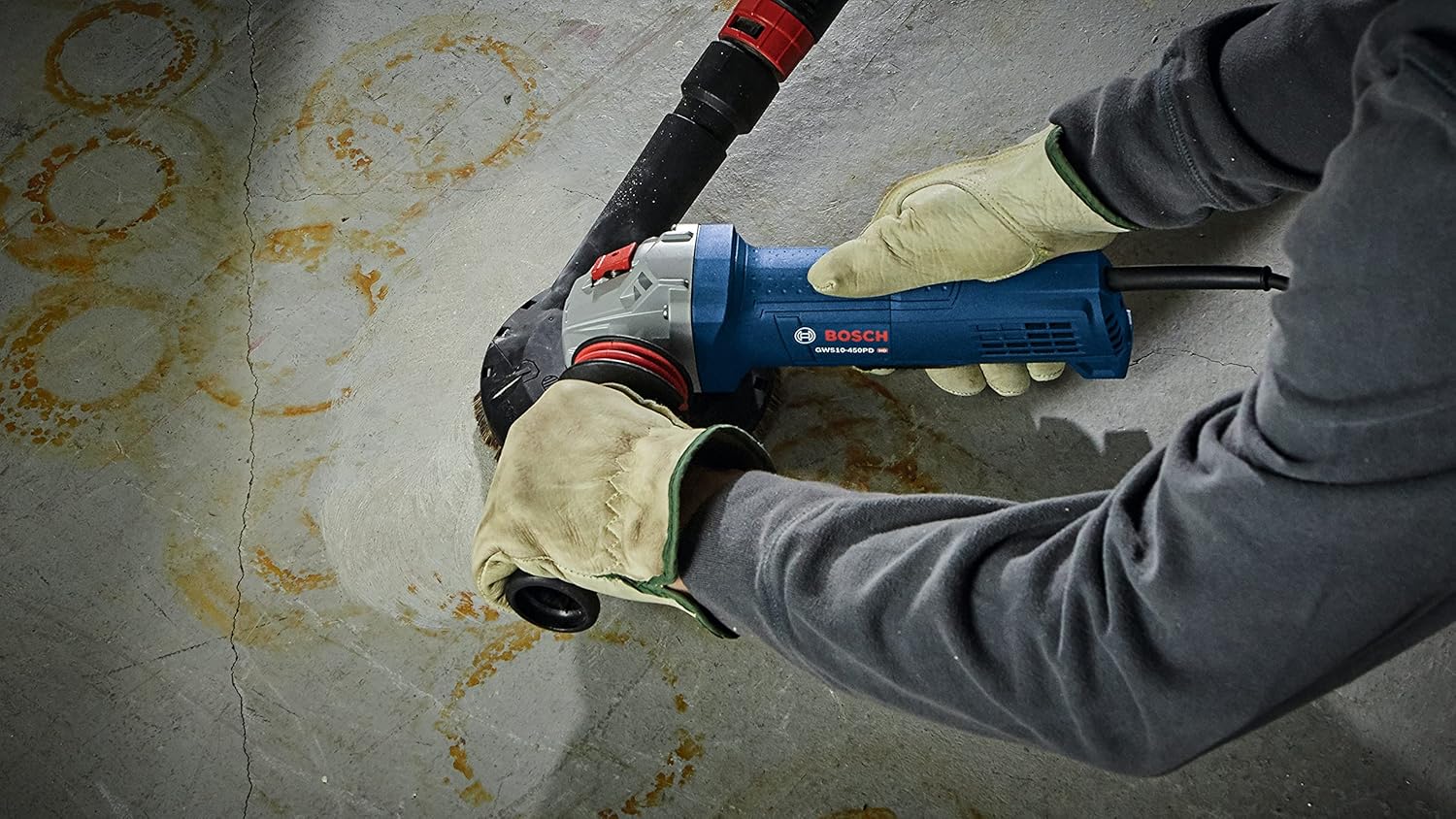 Bosch GWS10-450PD 4-1/2 In. Ergonomic Angle Grinder with No Lock-On Paddle Switch