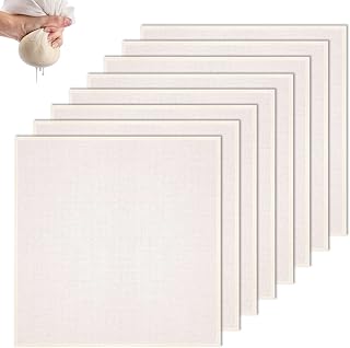 8 Stück Passiertuch 50x50cm Käsetuch Waschbares Leinentuch Ungebleichtes Cheesecloth Wiederverwendbar Seihtuch mit Vernäht...