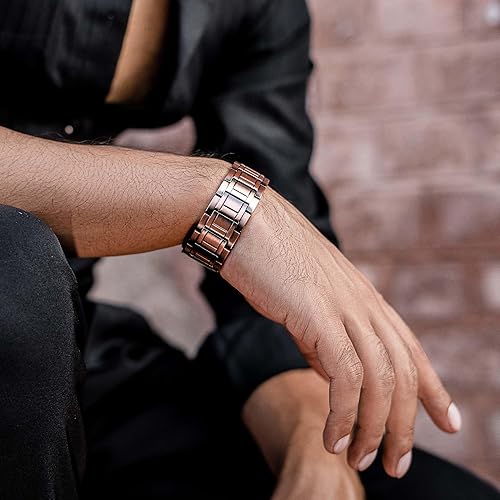 Miniatura 2 de MagnetRX Pulsera de cobre 3X Strength  99.9% de cobre puro para hombres con imanes  Cierre plegable de alta calidad y longitud de pulsera ajustable
