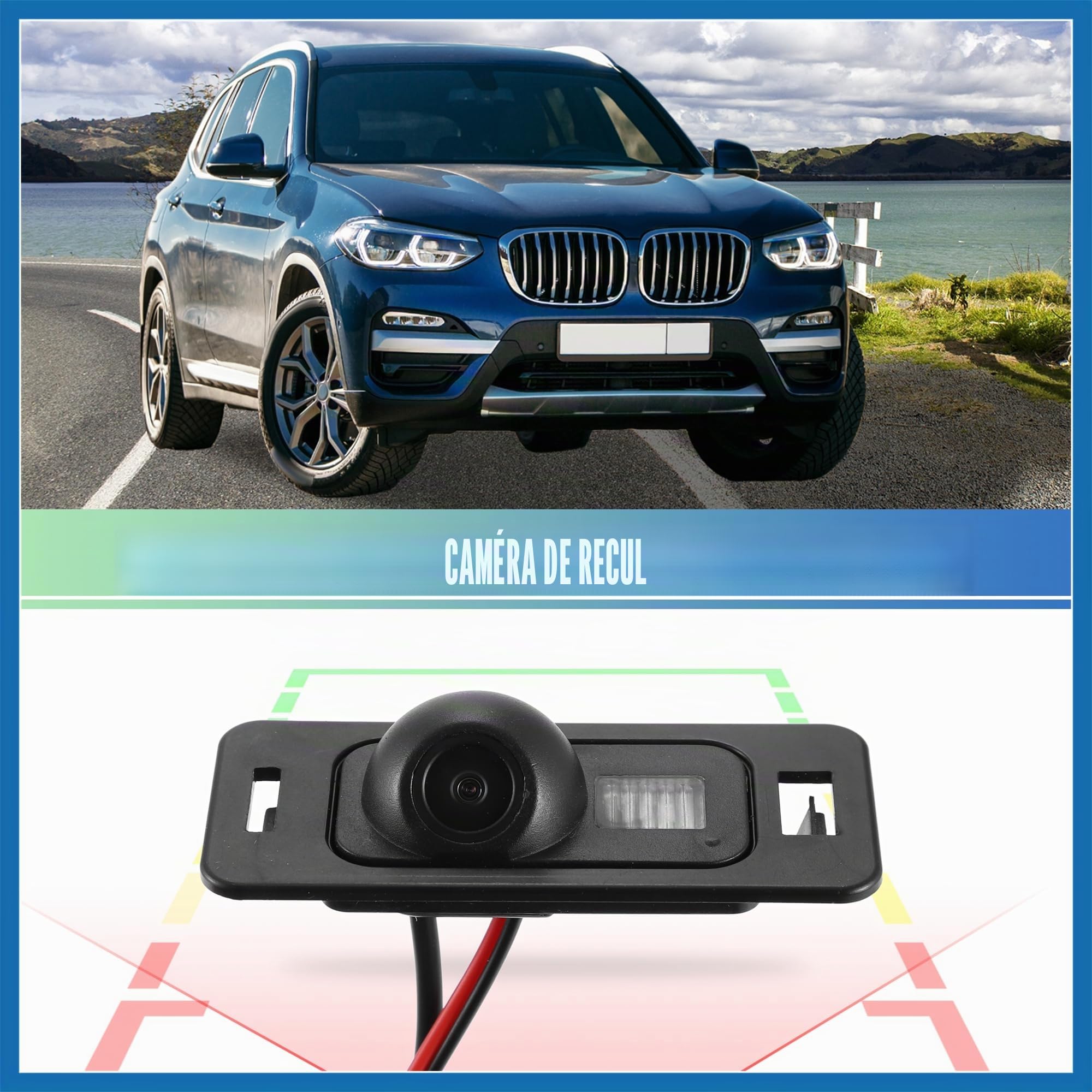 A ABSOPRO 1 Ensemble de caméra de recul pour BMW X3 E83 2004-2010