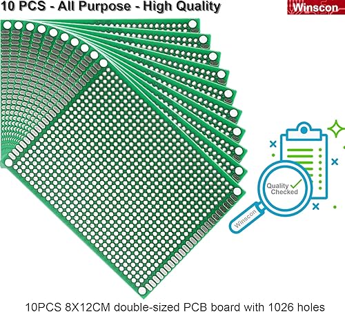 Miniatura 7 de 10 placas de PCB prototipo, kit de prototipo de placas PCB de doble cara, 8 x 12, diseño universal de PCB de bricolaje, placa de circuito impresa,
