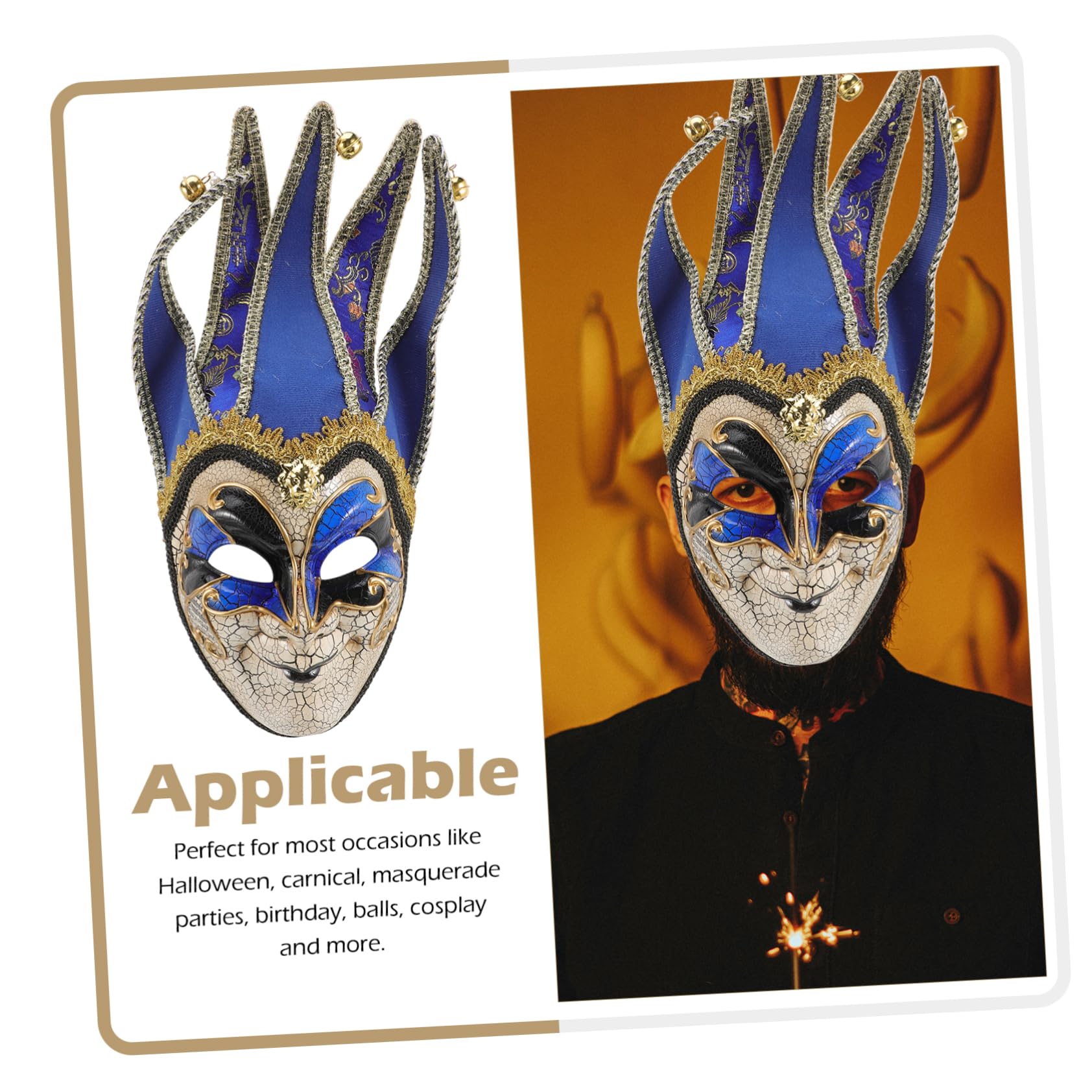 BESPORTBLE Máscara veneciana lleno Máscaras Brillantina señoras condujo conjuto suministro de fiestas máscara de cumpleaños Accesorio para festivales máscara de cara completa PD Blue
