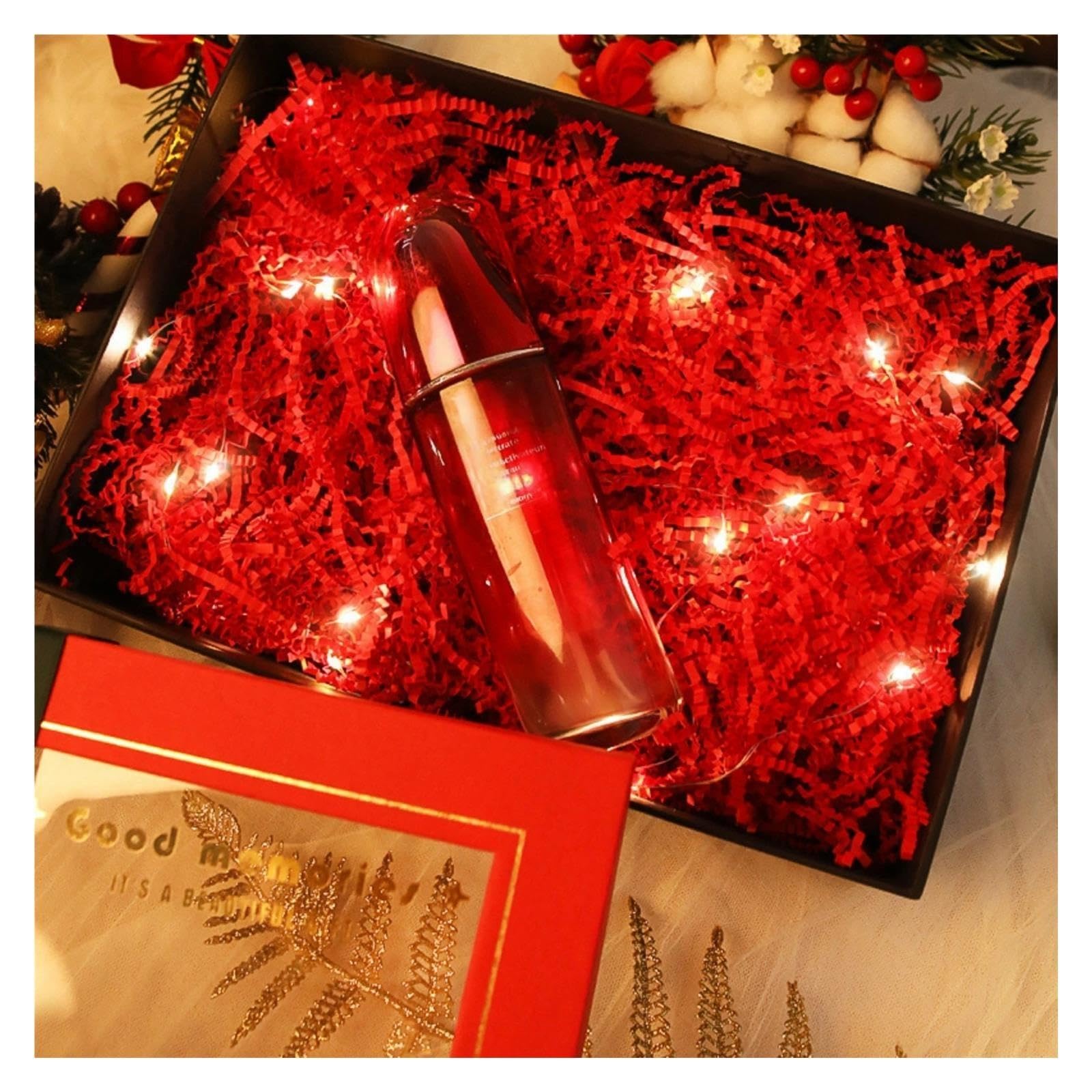 Weihnachtskonfetti Roter, zerknitterter Papierschnipsel