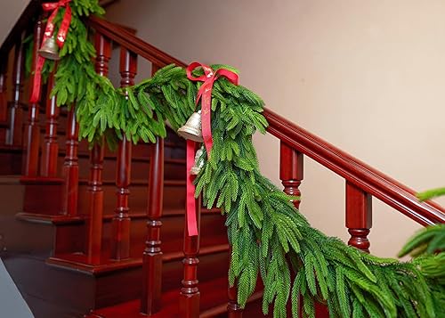 Miniatura 5 de Guirnalda de pino Norfolk de 9 pies x 2 pulgadas, guirnalda de pino de Norfolk artificial para Navidad, vacaciones, decoración interior de temporada
