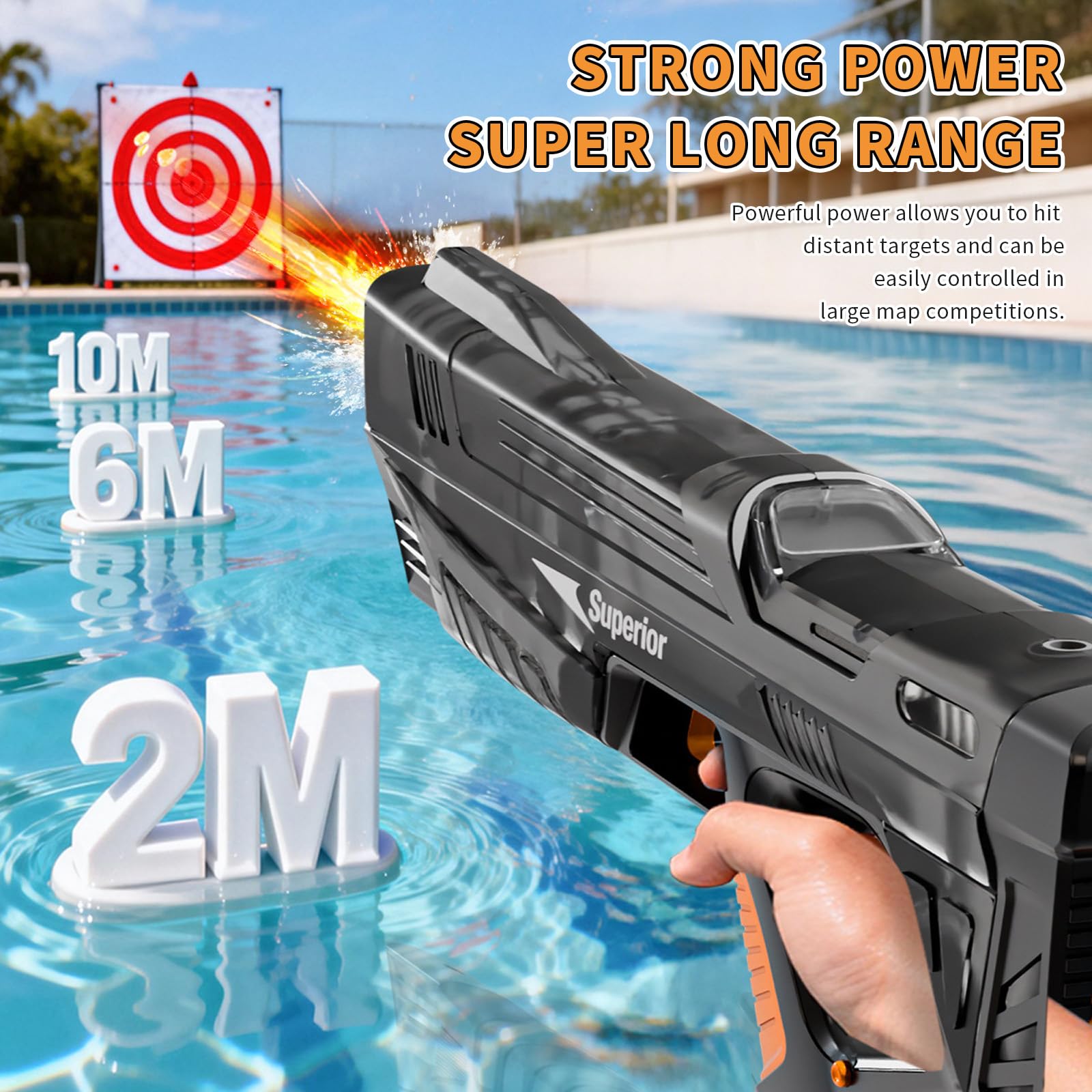 Wasserpistole Elektrisch,Automatische Wasserpistole,Elektrische Wasserpistole für Erwachsene,Automatische Spritzpistolen,Electric Water Gun,für Strandparty Spielzeug,Pool,Strand,Garten