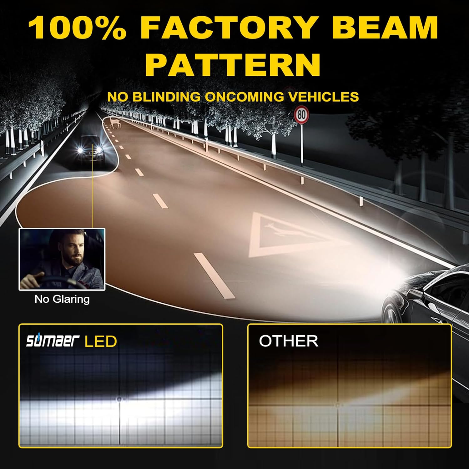 D3S D3R LED Bulbs for Off-road Use, 30000LM 6000K White for 66340 42403 42302 Fog Light Bulb Replacement, Plug and Play, Pack of 2