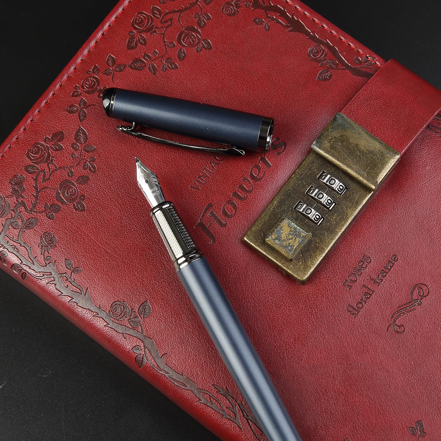 MU-25 Ensemble de stylos plume de calligraphie comprenant 5 plumes, flacon d'encre, convertisseur de recharge d'encre et 18 cartouches d'encre, cadeau pour écrire, journal, calligraphie